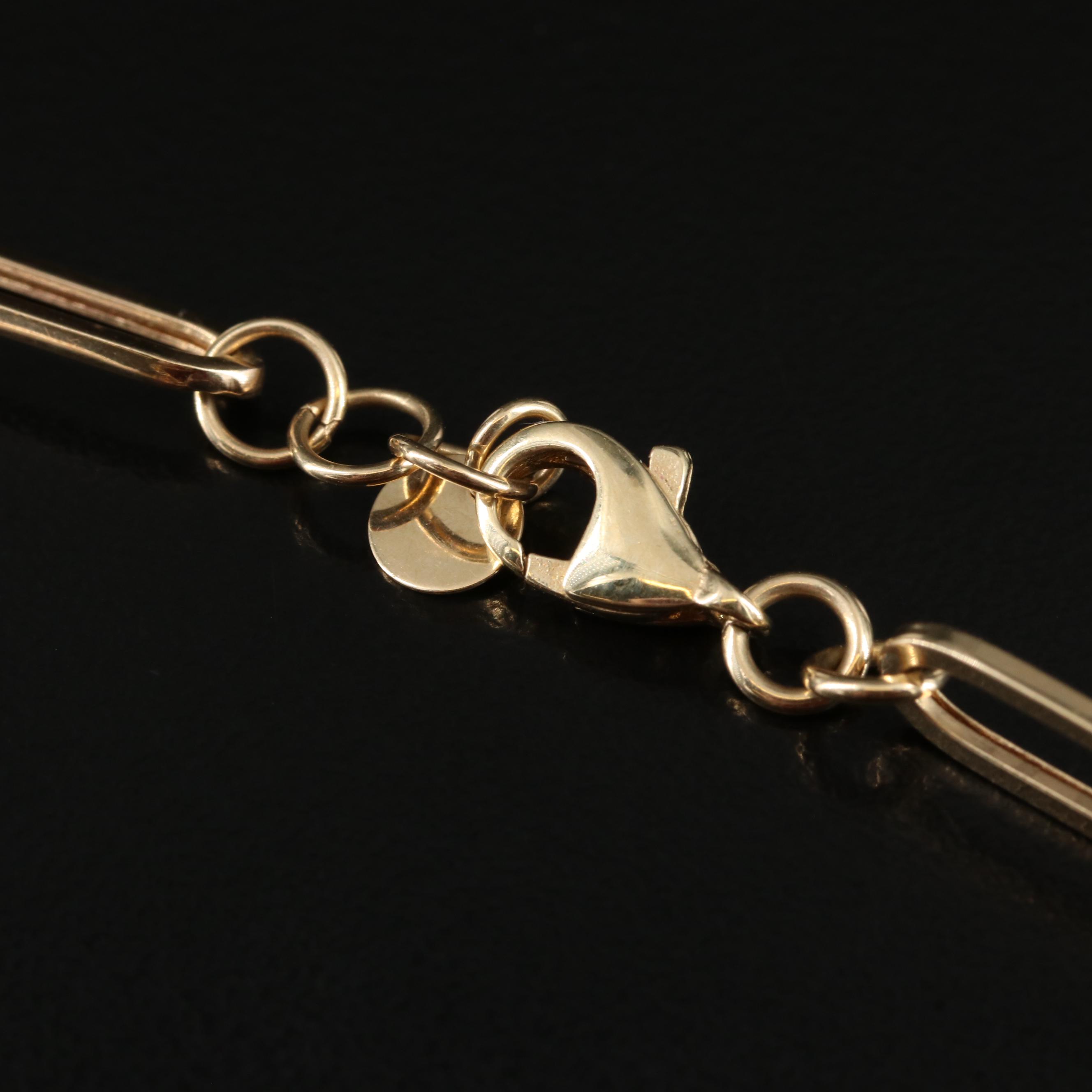 14K Paper Clip Chain Necklace