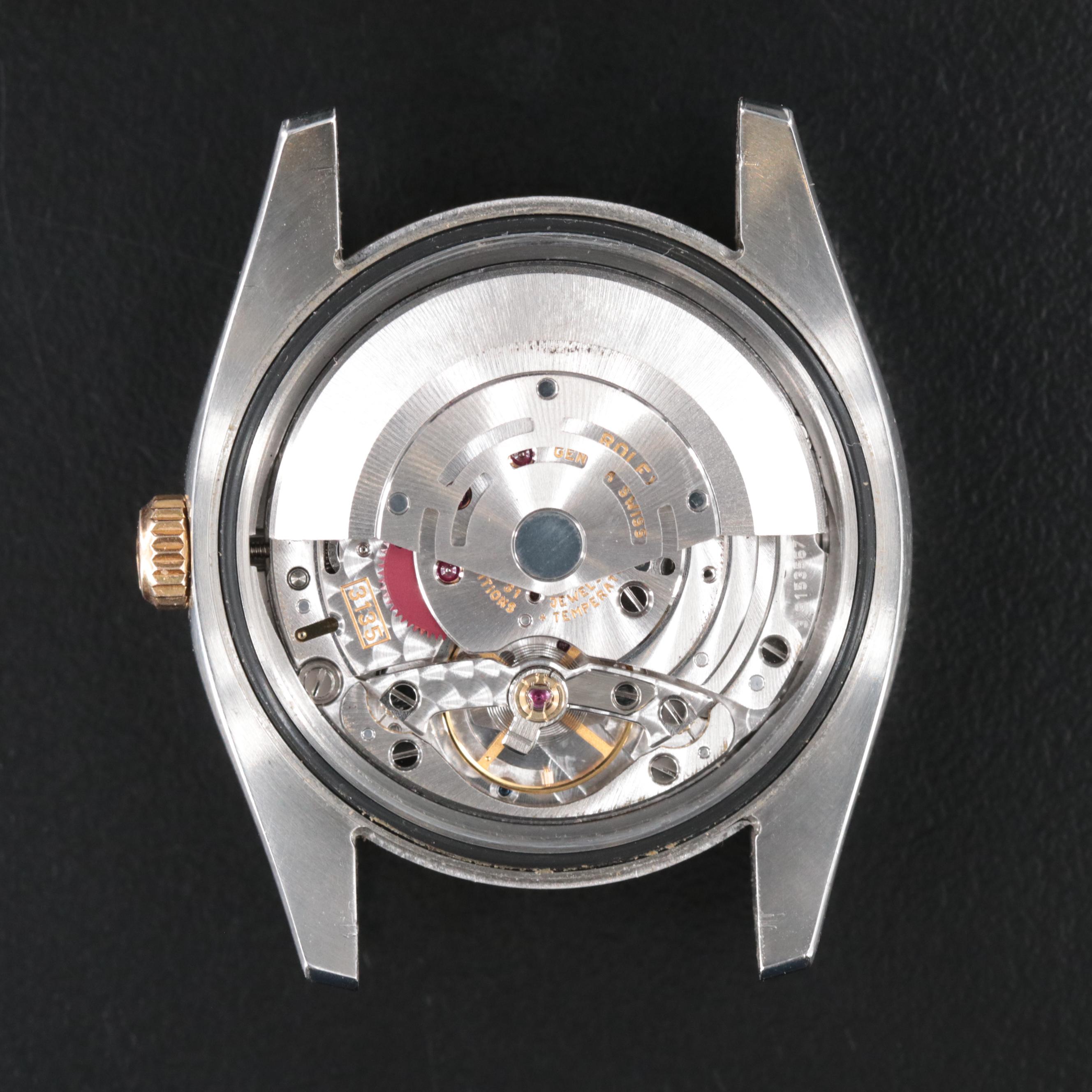 2003 Rolex Silver Roman Dial Datejust 18K and Steelinox Watch