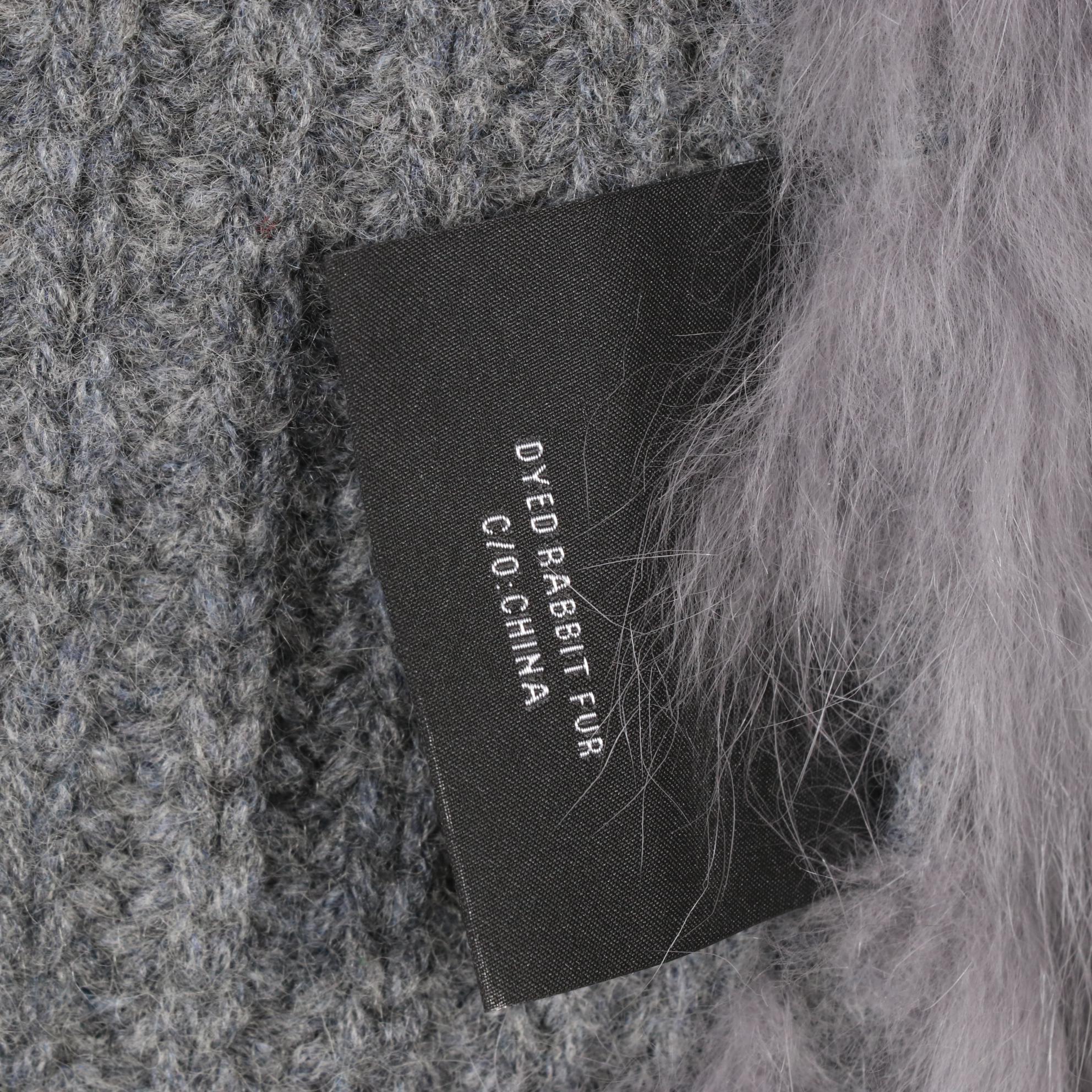 Woven and Dyed Rabbit Fur Vest with Futrzane Faux Fur Earmuff Headband