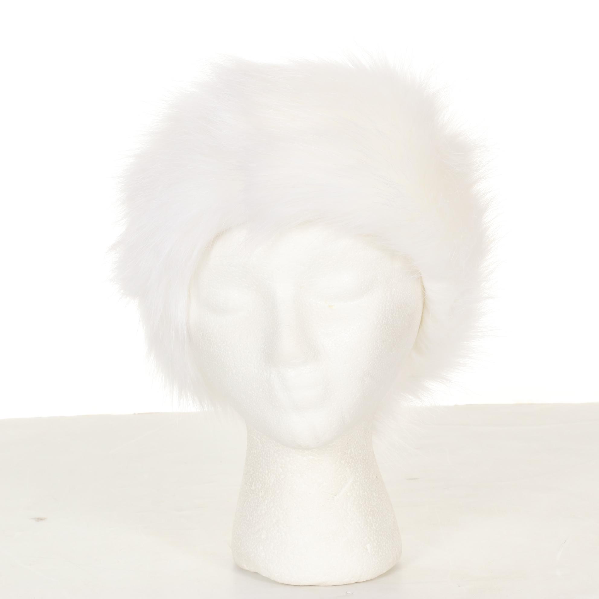 Woven and Dyed Rabbit Fur Vest with Futrzane Faux Fur Earmuff Headband