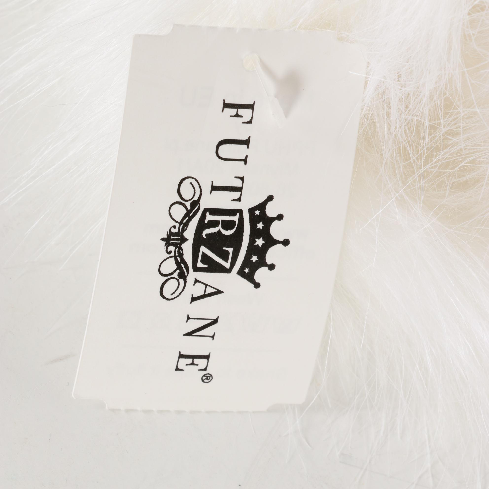 Woven and Dyed Rabbit Fur Vest with Futrzane Faux Fur Earmuff Headband