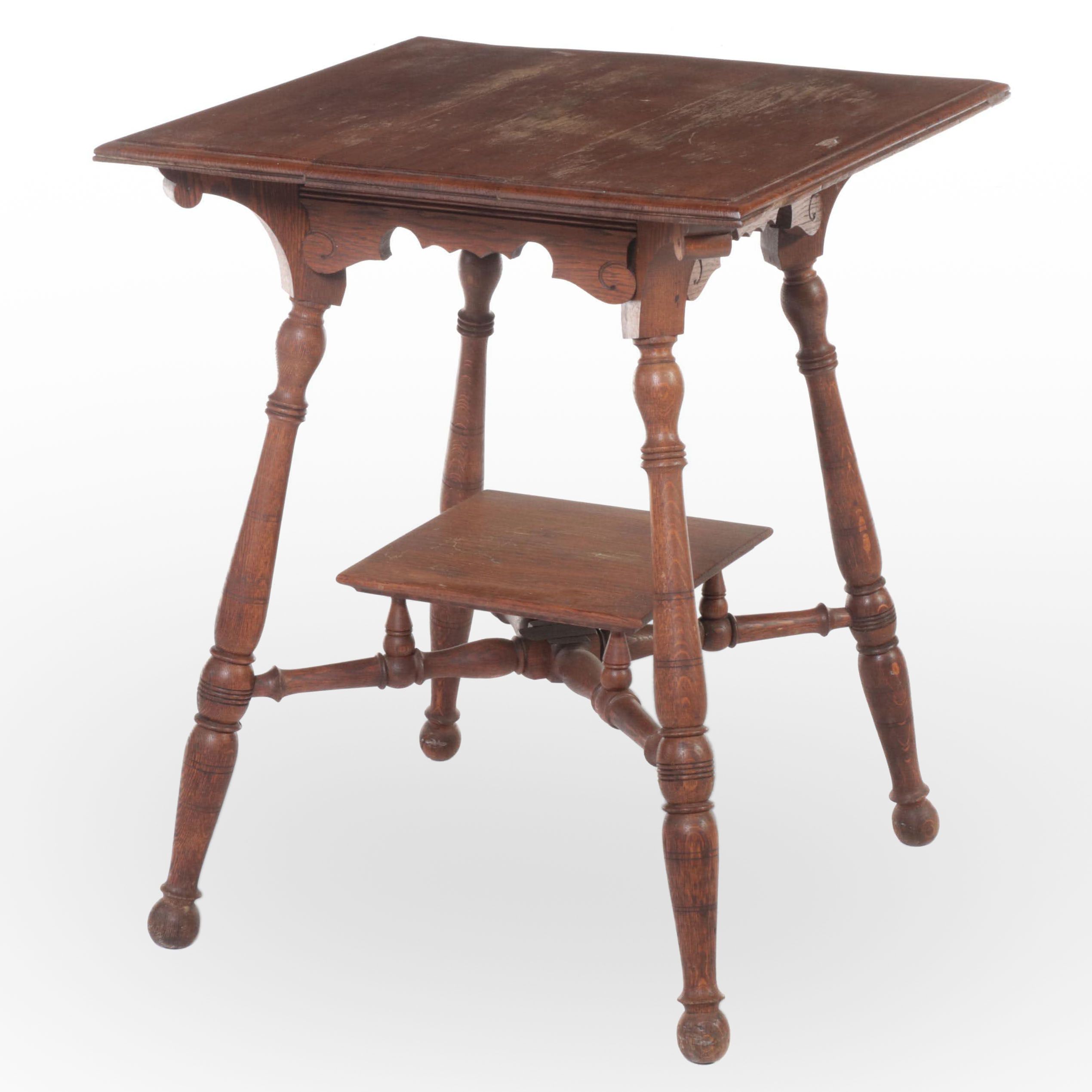 Late Victorian Oak Two-Tier Parlor Table, circa 1900