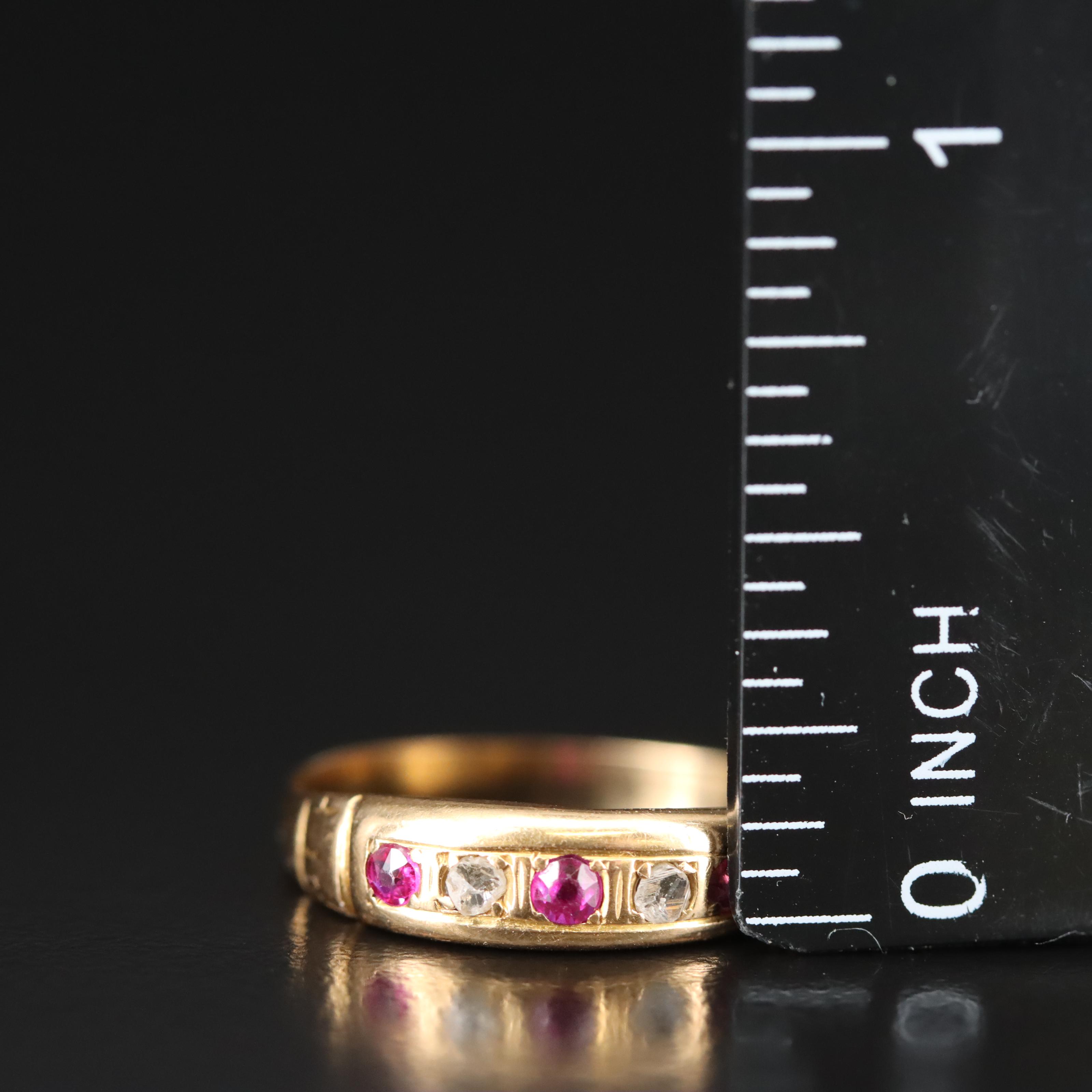 Vintage 18K Ruby and Diamond Ring
