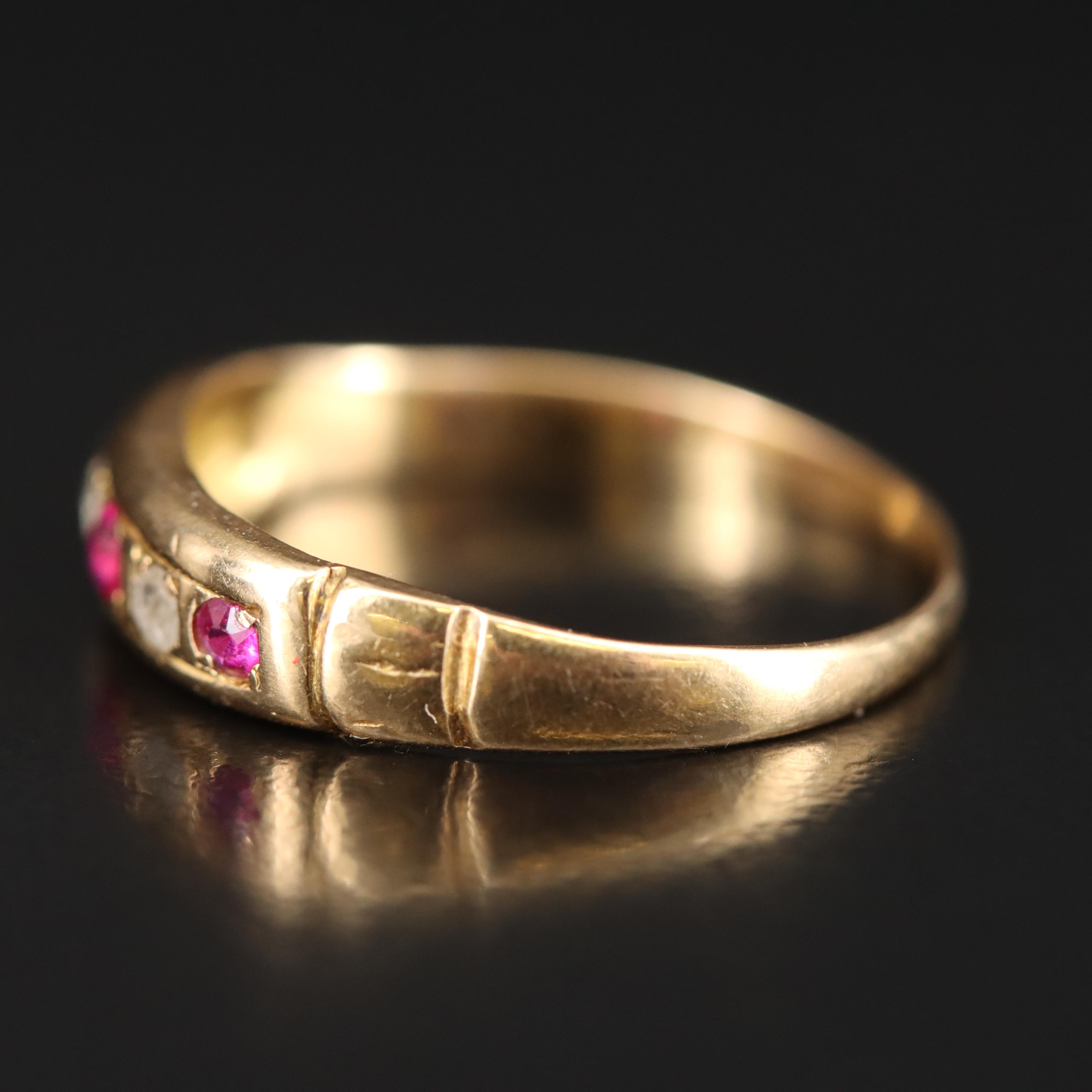 Vintage 18K Ruby and Diamond Ring