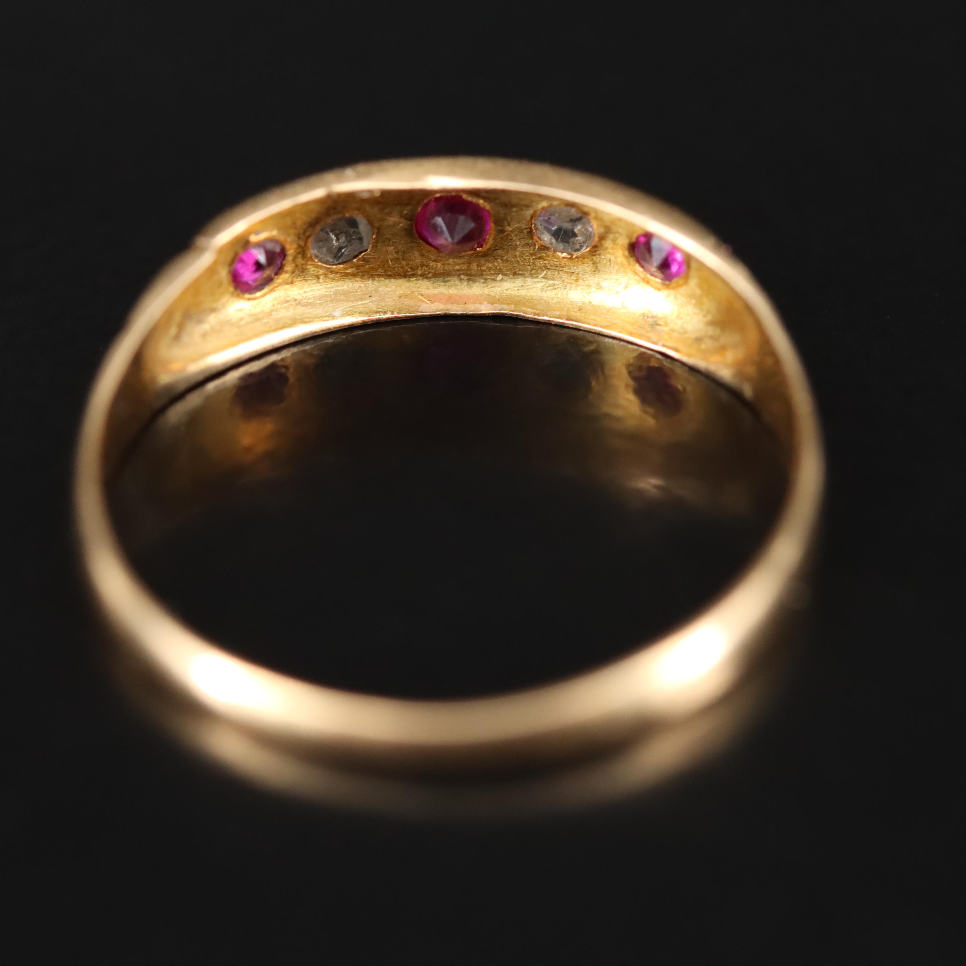 Vintage 18K Ruby and Diamond Ring
