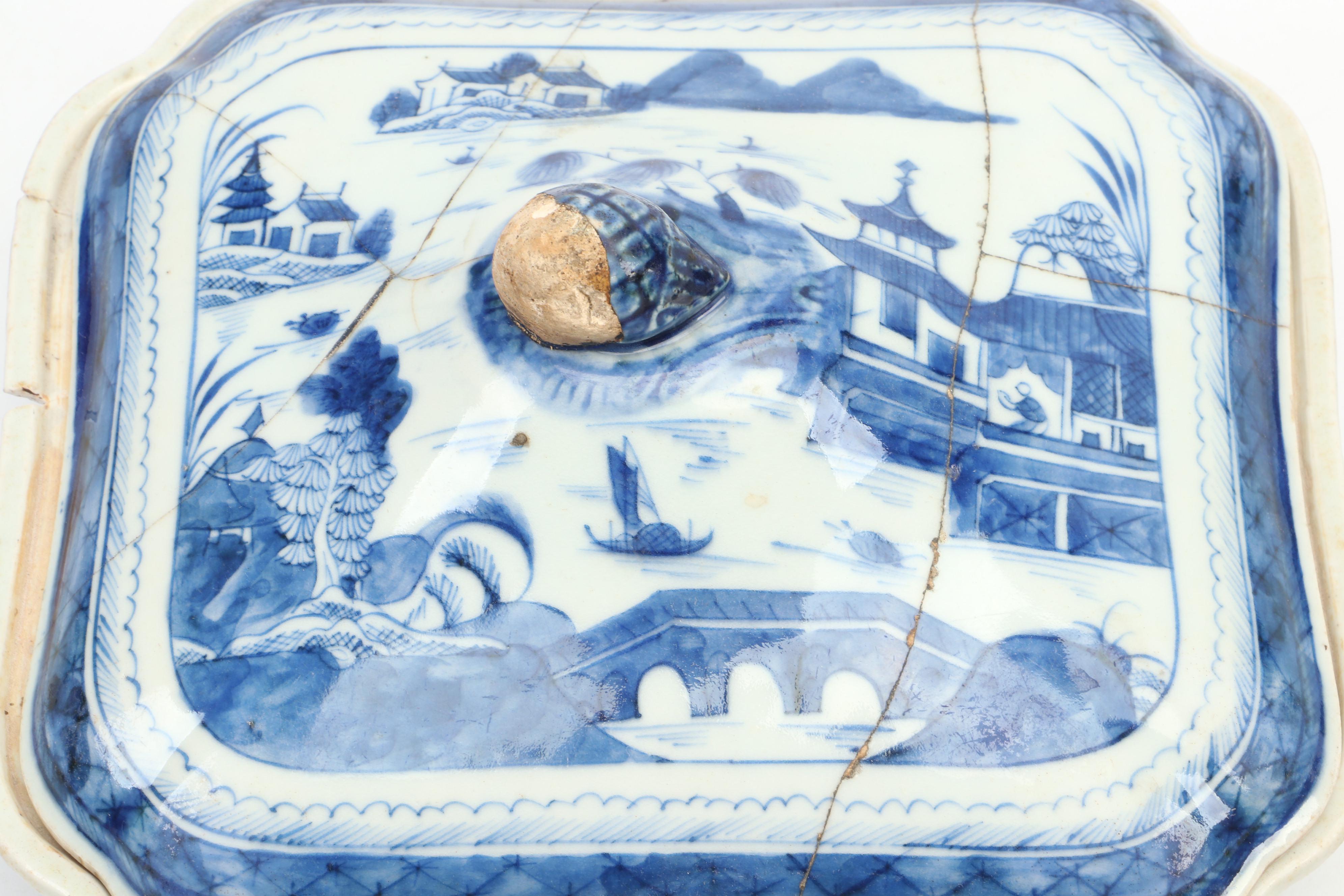 Chinese Export Porcelain Canton Covered Serving Dishes and Lids with Other Vase