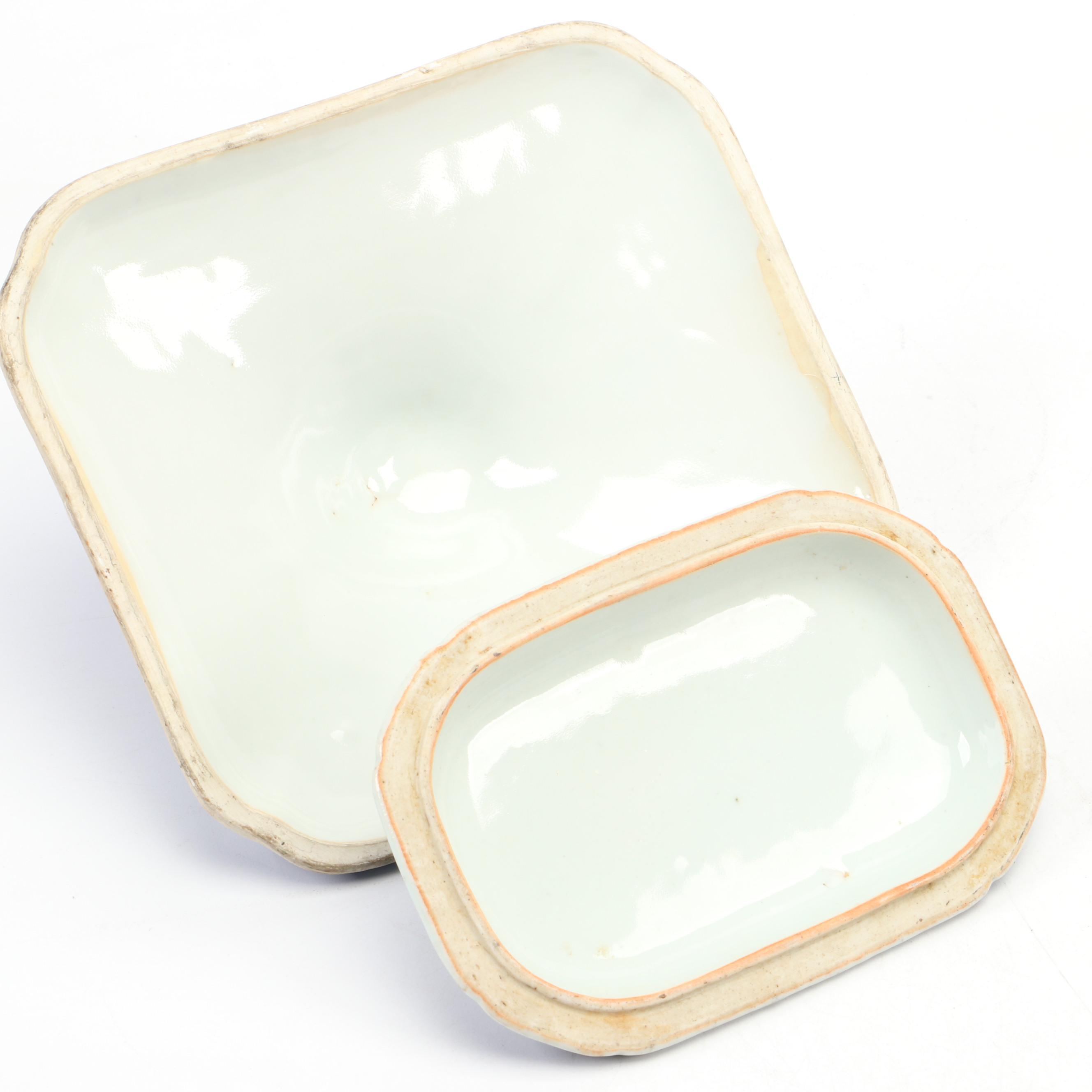 Chinese Export Porcelain Canton Covered Serving Dishes and Lids with Other Vase