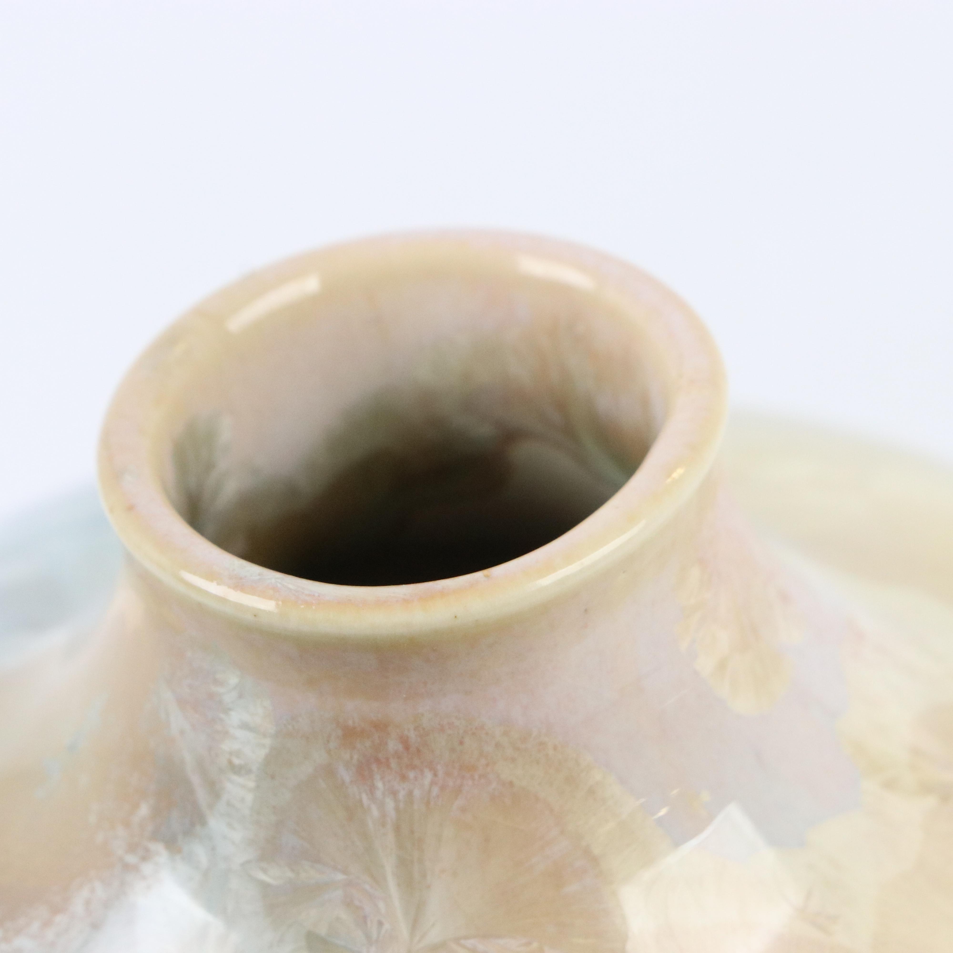 Artisan Signed Crystalline Glaze Art Pottery Vase