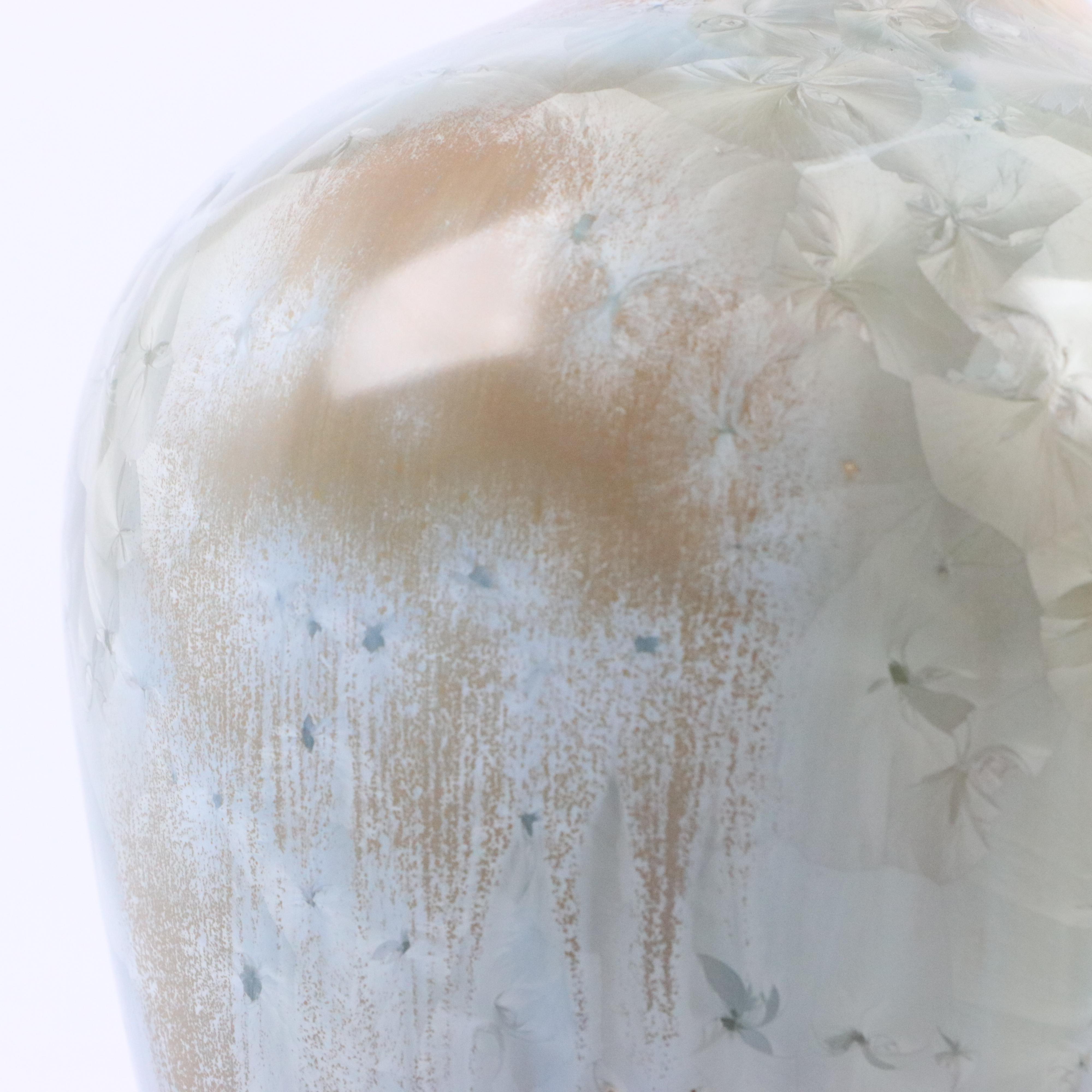 Artisan Signed Crystalline Glaze Art Pottery Vase