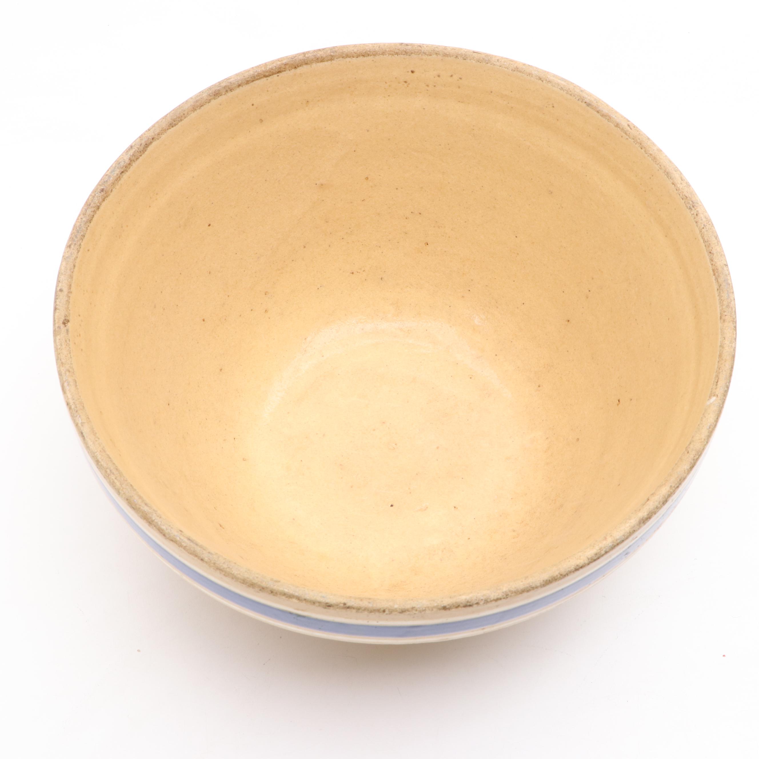 Watt Pottery with Other Banded Ceramic Mixing Bowls, Early to Mid-20th Century