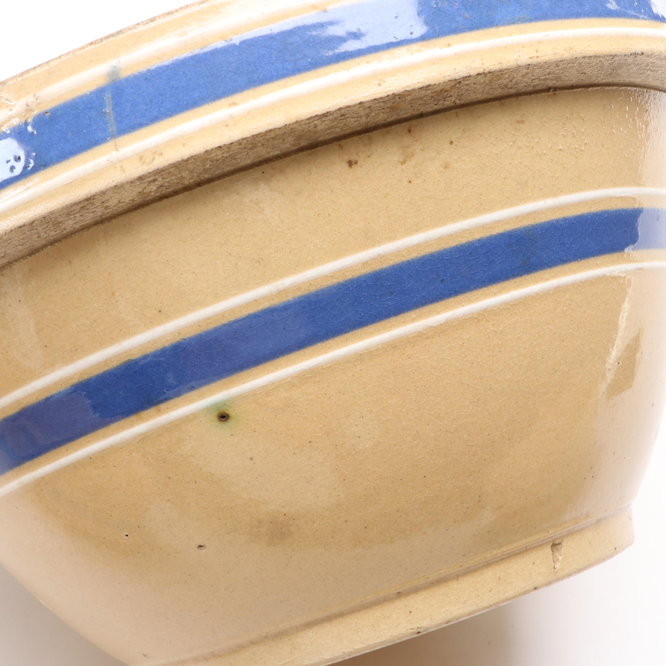 Watt Pottery with Other Banded Ceramic Mixing Bowls, Early to Mid-20th Century