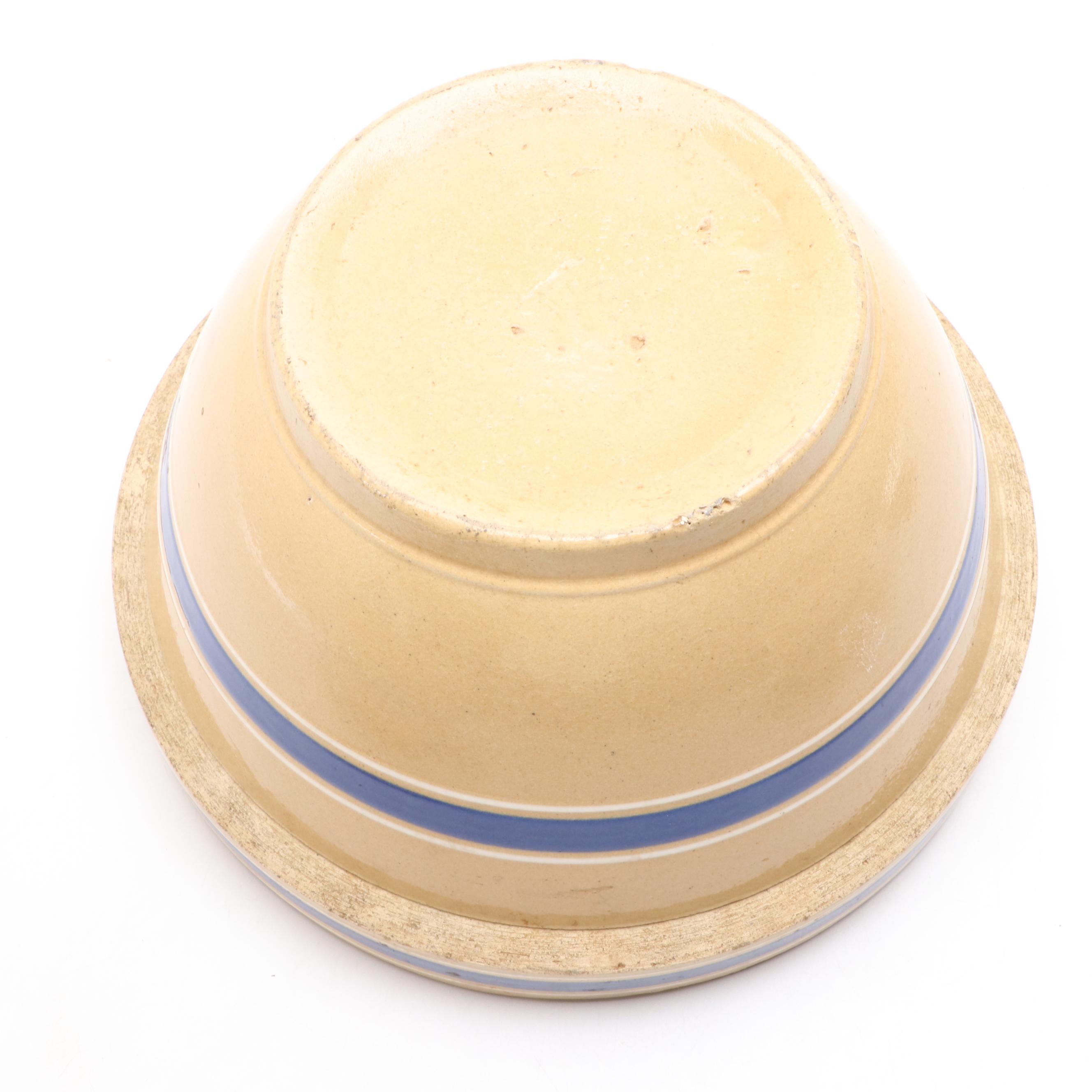 Watt Pottery with Other Banded Ceramic Mixing Bowls, Early to Mid-20th Century