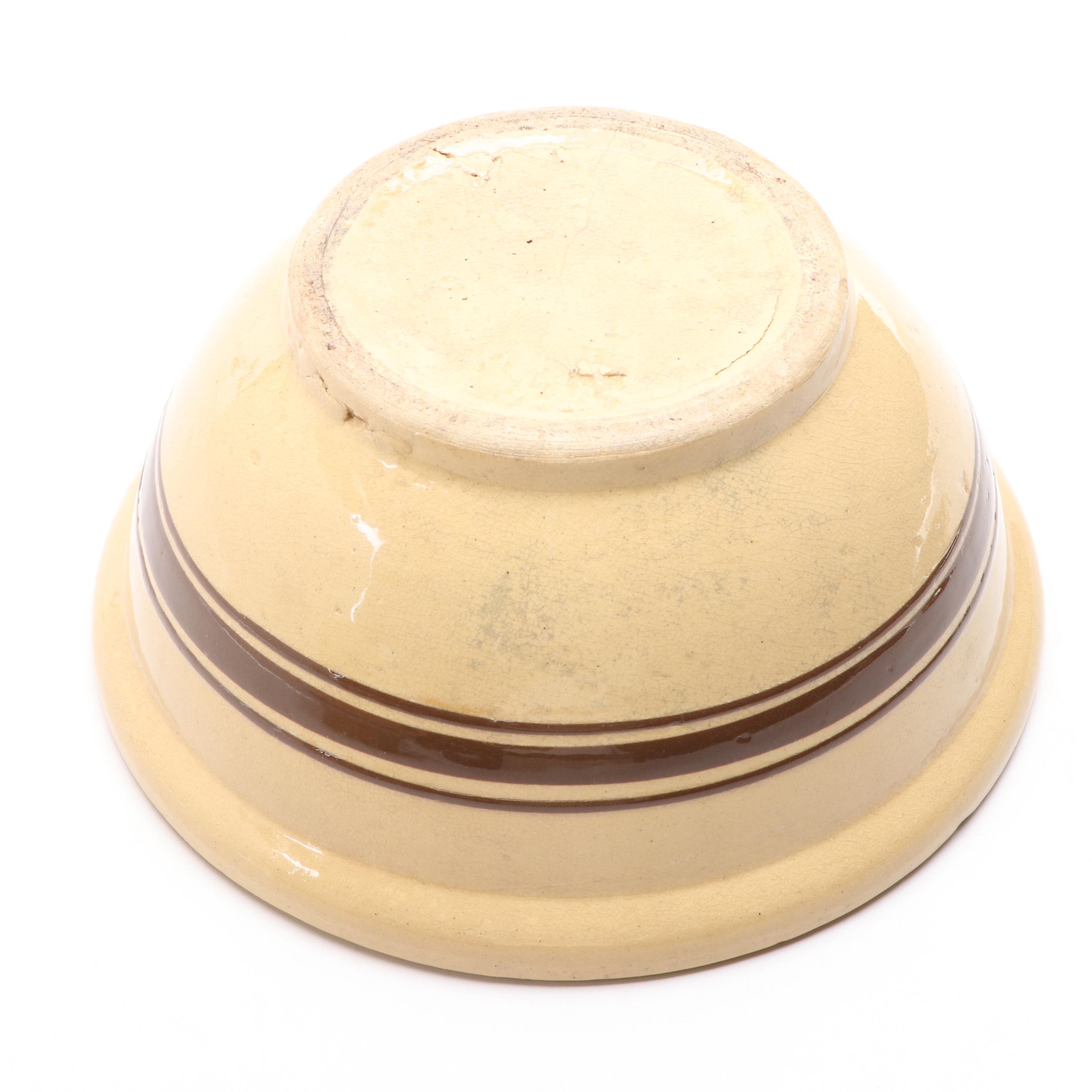 Watt Pottery with Other Banded Ceramic Mixing Bowls, Early to Mid-20th Century