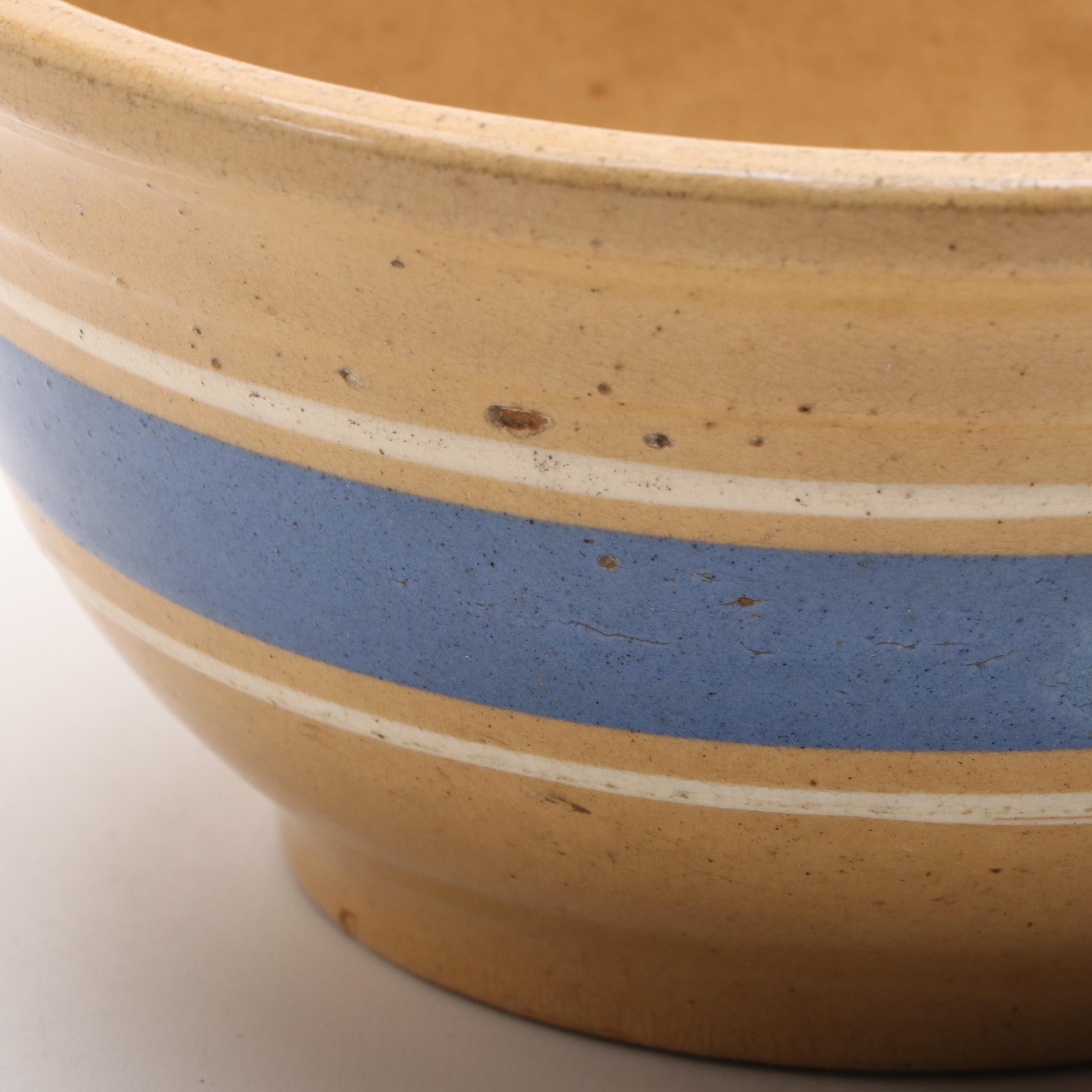 Watt Pottery with Other Banded Ceramic Mixing Bowls, Early to Mid-20th Century