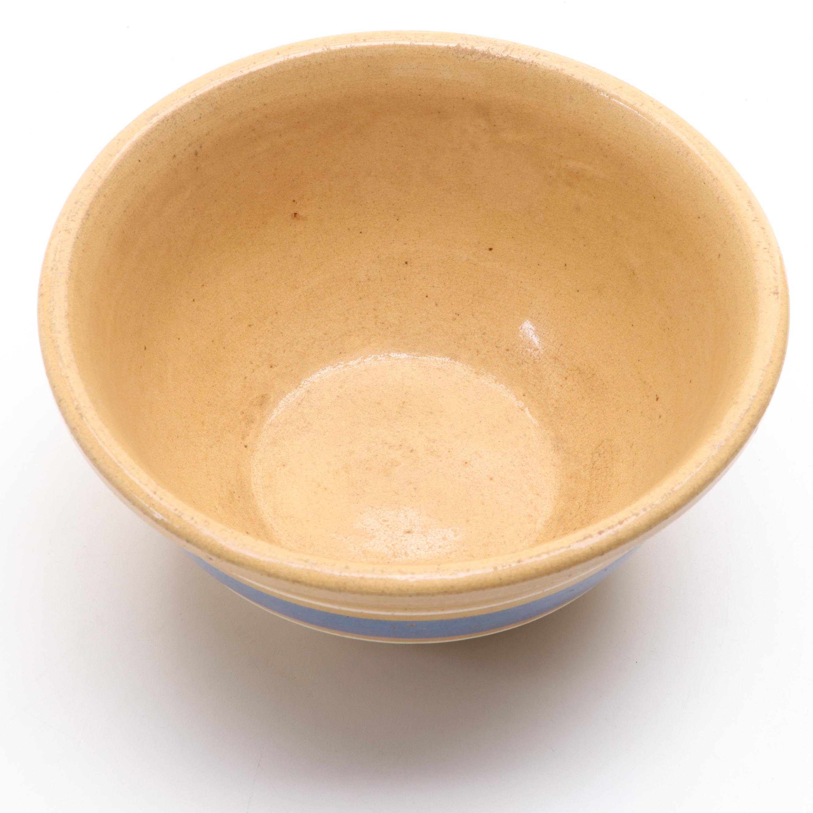 Watt Pottery with Other Banded Ceramic Mixing Bowls, Early to Mid-20th Century