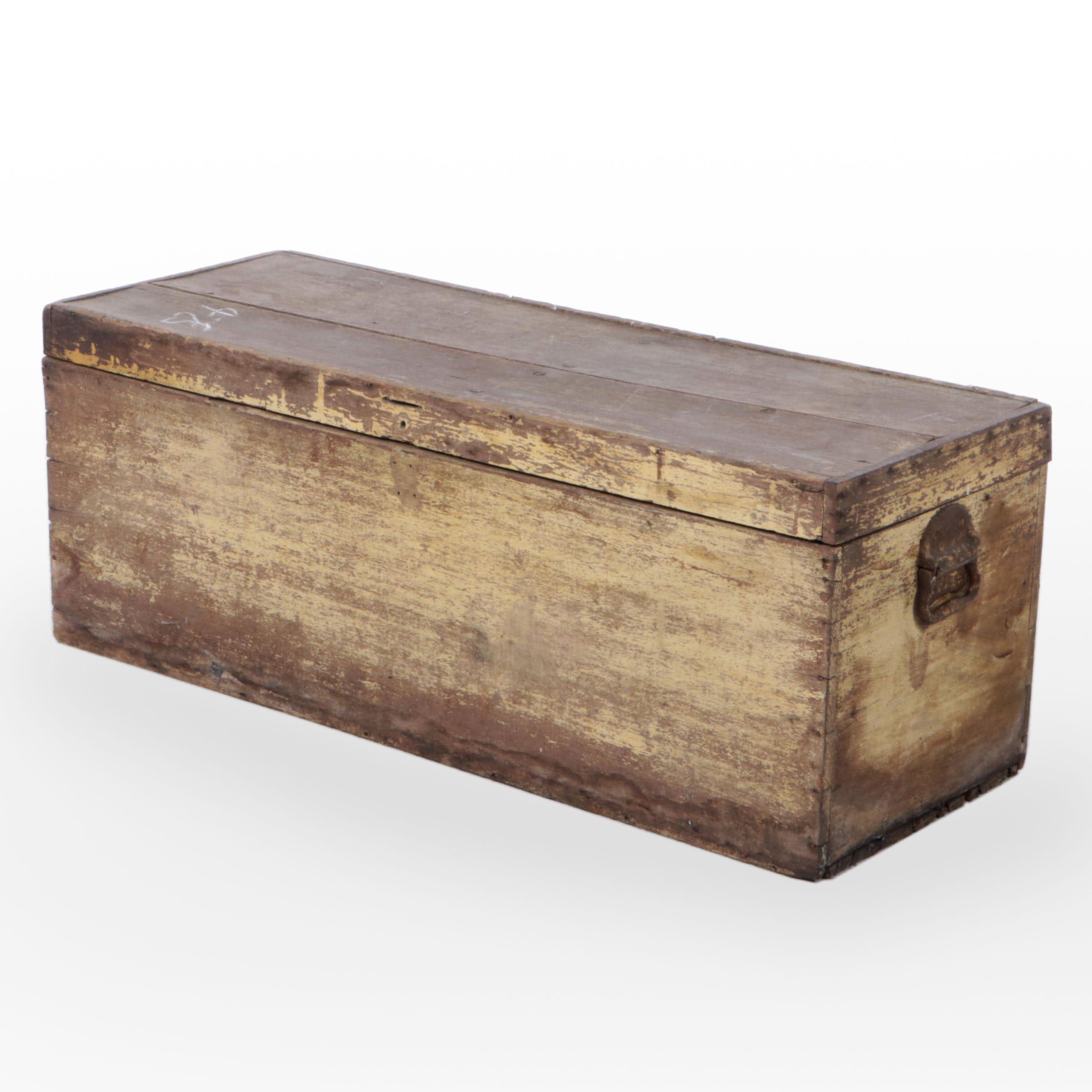 American Primitive Buff-Painted Tool Chest, Early 20th Century
