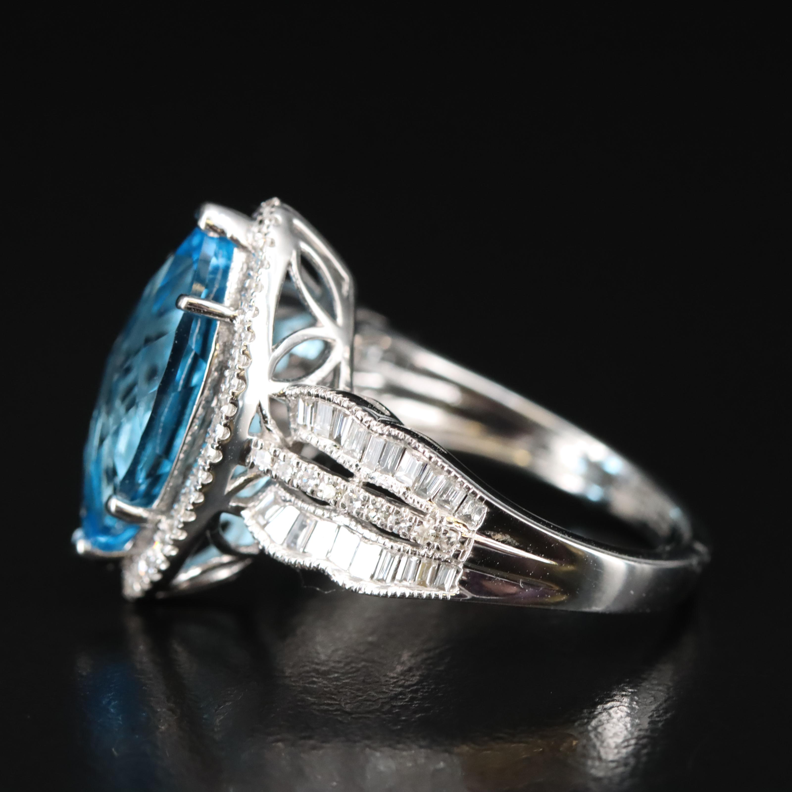 EFFY 14K Swiss Blue Topaz and Diamond Ring