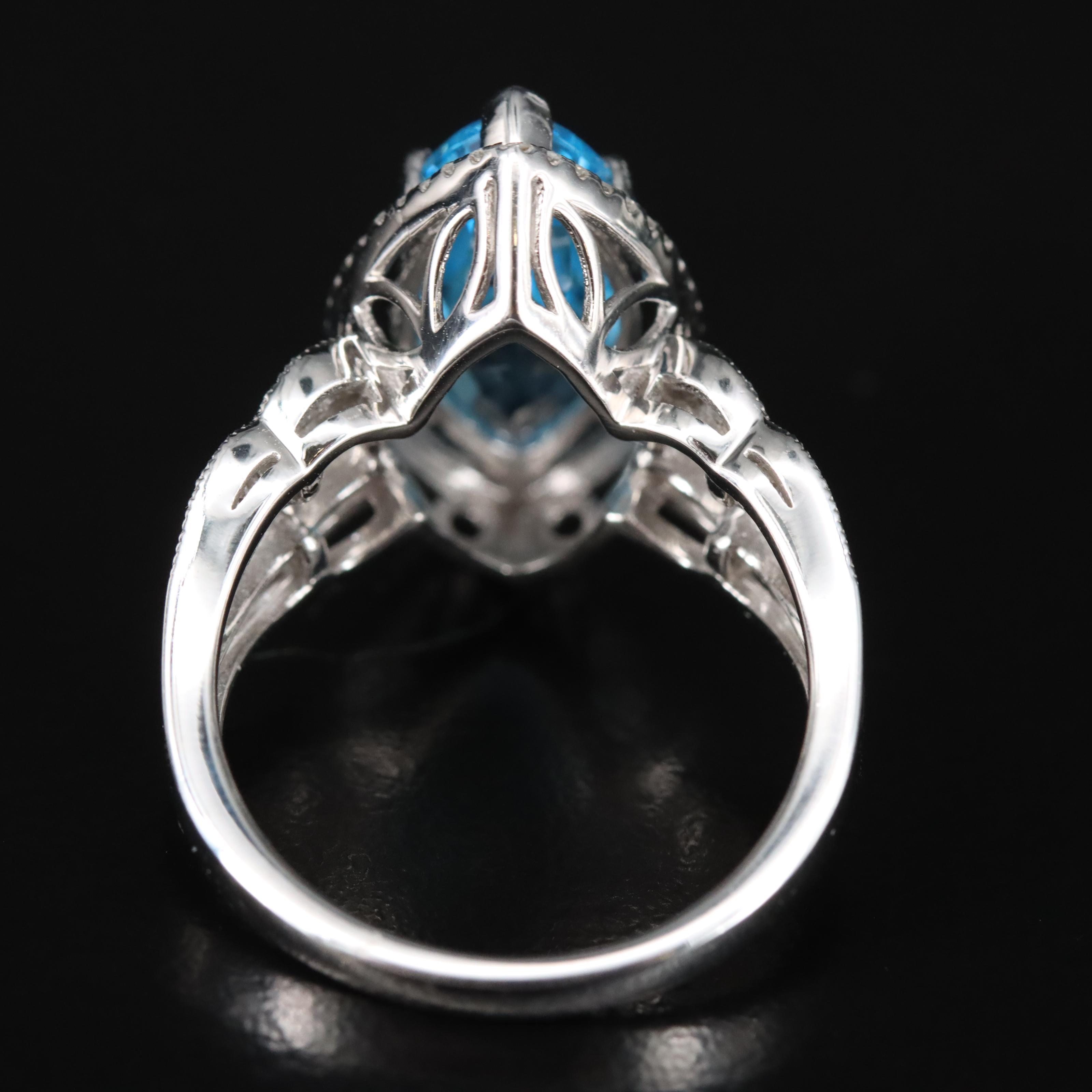 EFFY 14K Swiss Blue Topaz and Diamond Ring