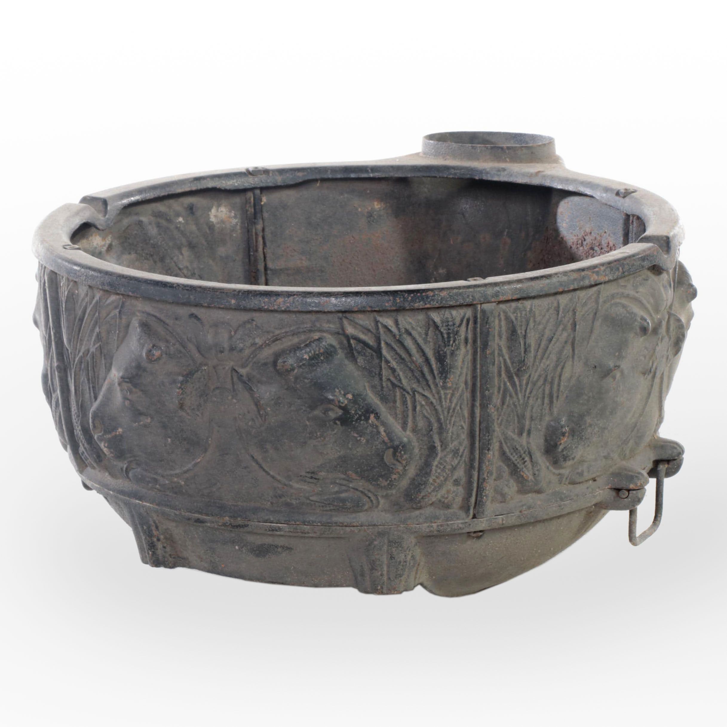 Wehrle Co. "Kenwood" Cast Iron Butcher's Lard Rendering Kettle/Stove