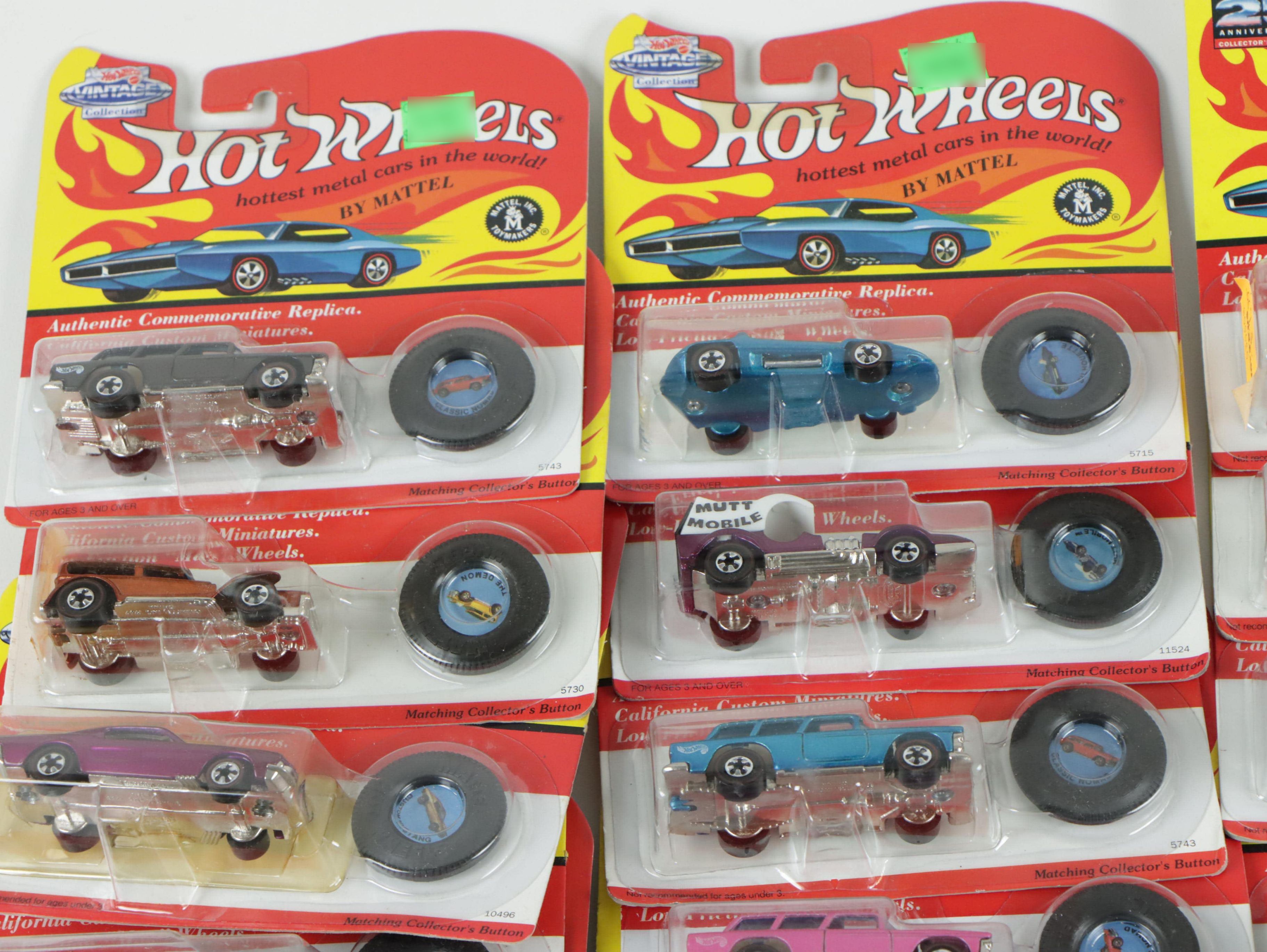 Mattel "Vintage Hot Wheels" Commemorative Replica Toy Cars and Other Hot Wheels