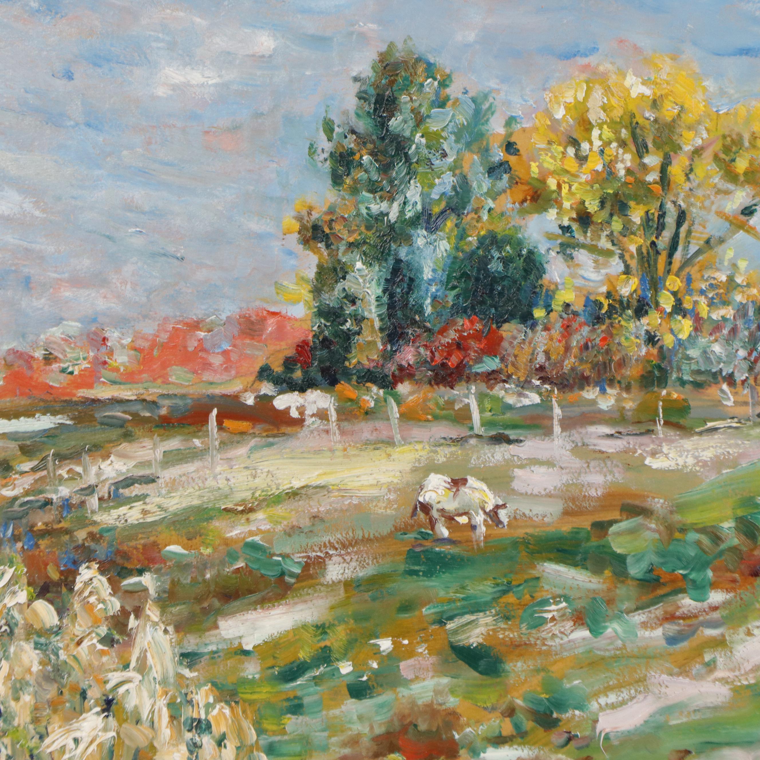 Michael Salvatore Abbate Double-Sided Oil Painting, Mid-20th Century