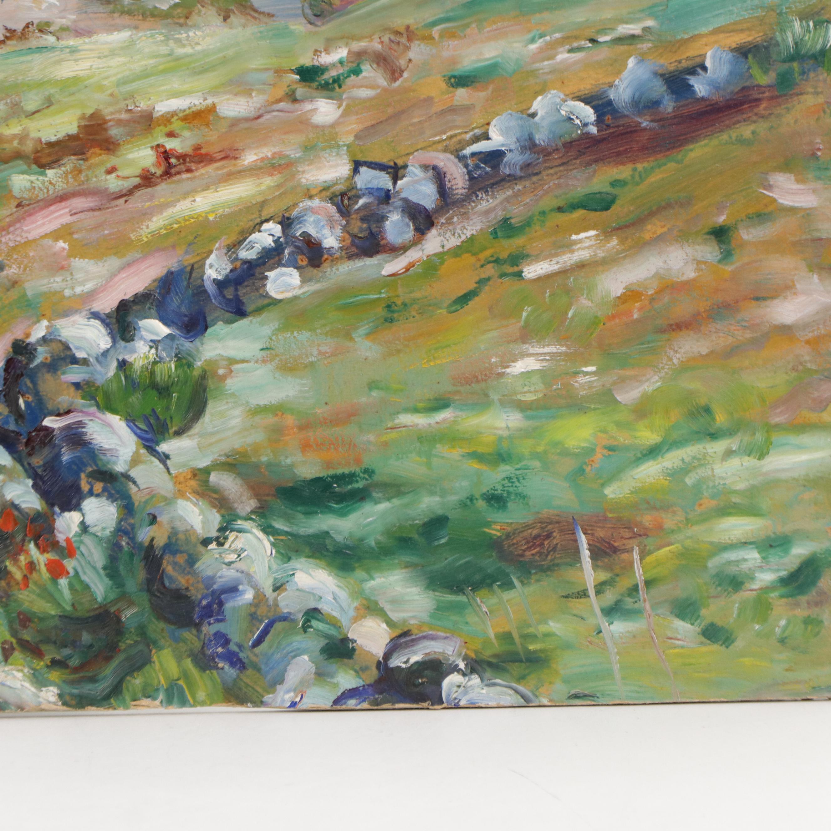 Michael Salvatore Abbate Double-Sided Oil Painting, Mid-20th Century