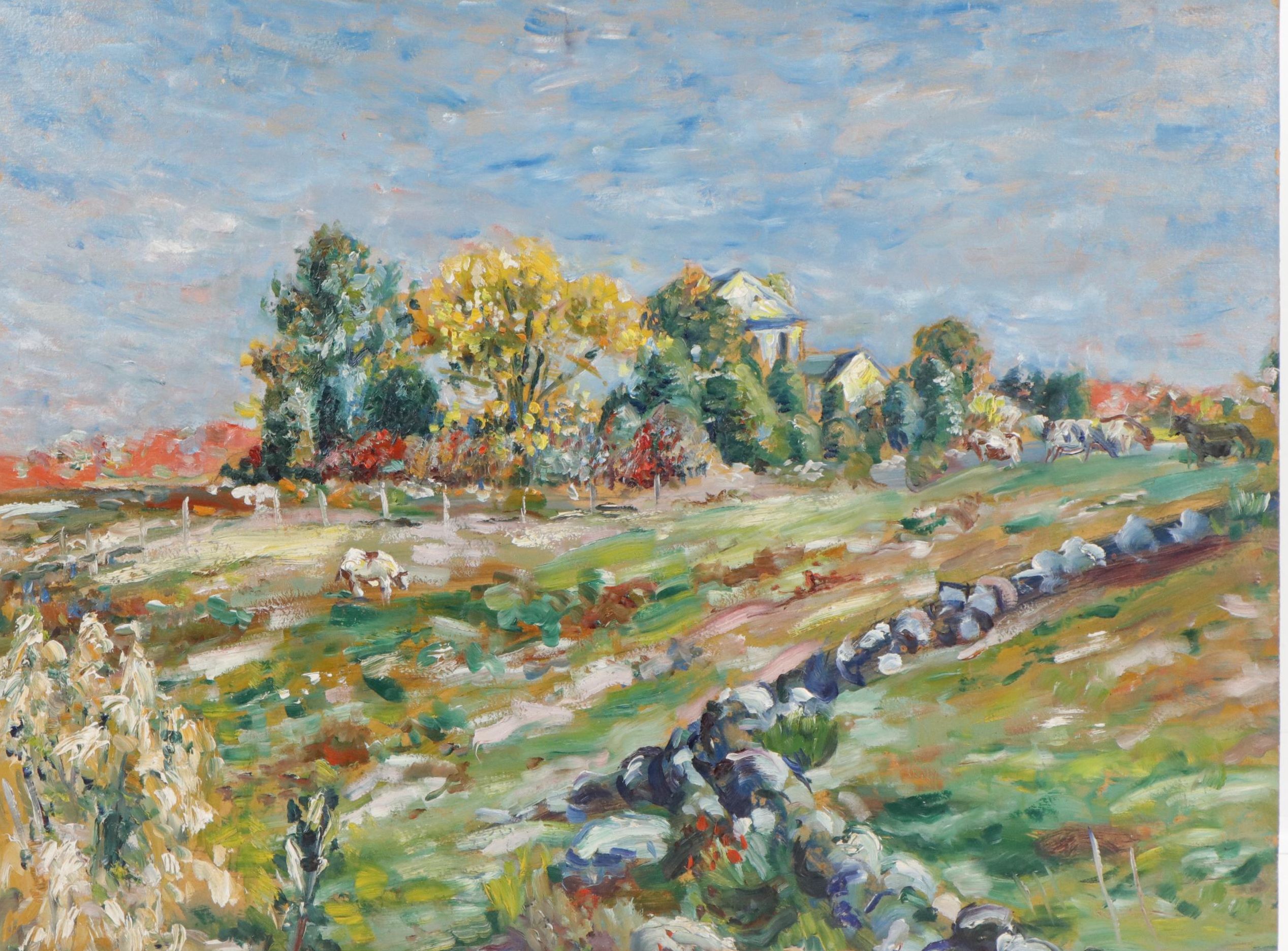 Michael Salvatore Abbate Double-Sided Oil Painting, Mid-20th Century