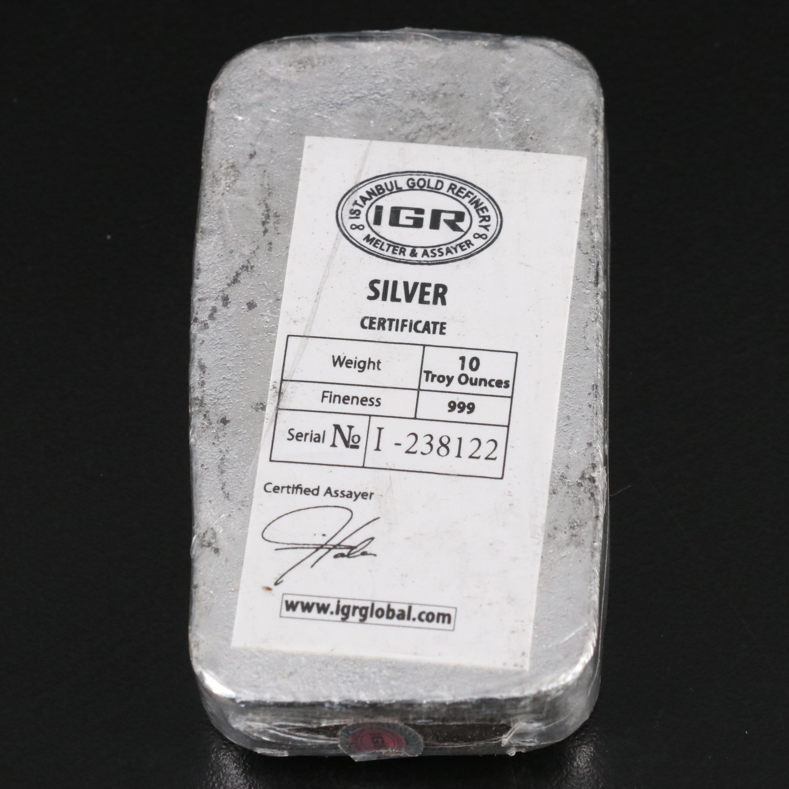 IGR Ten Ounce .999 Silver Bar