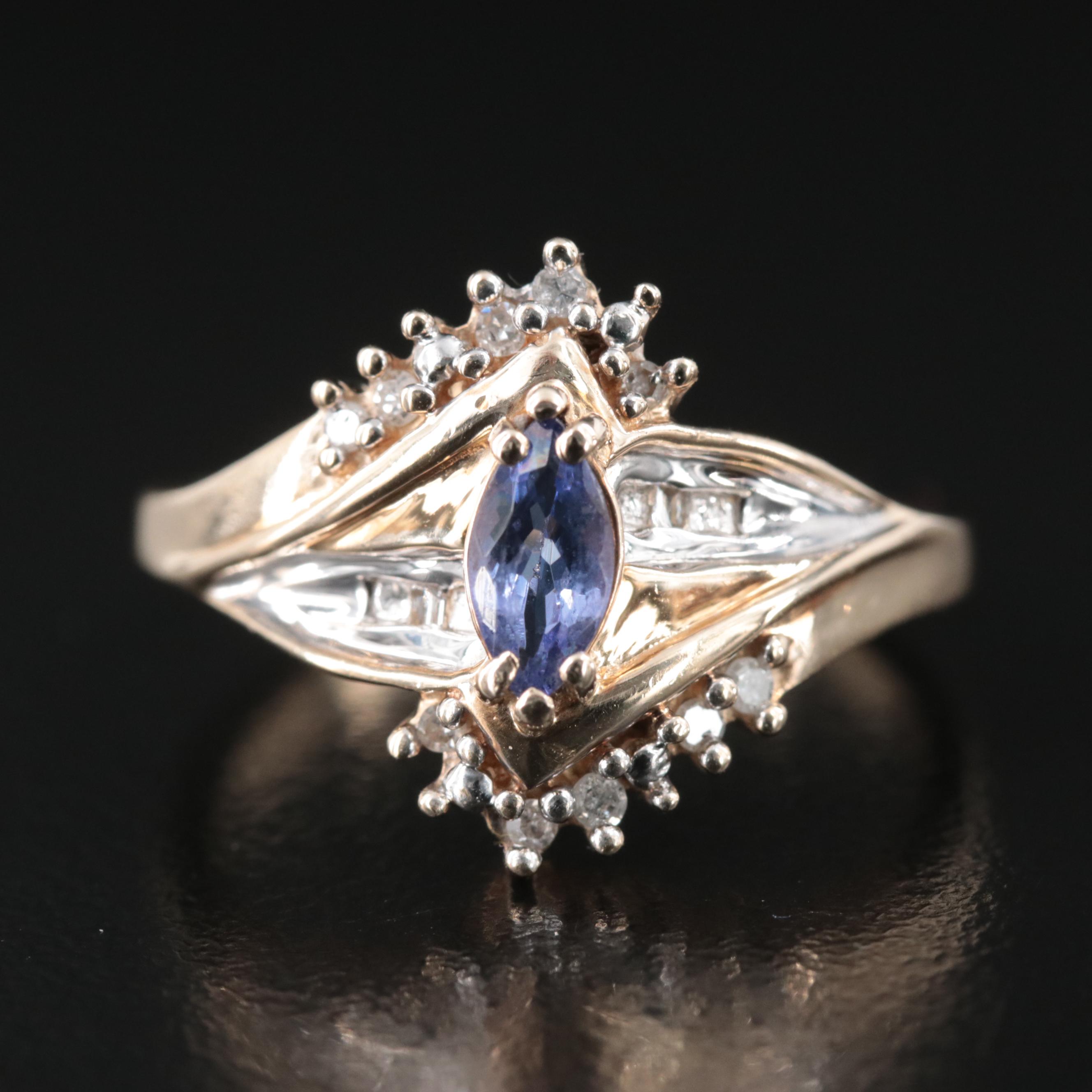 10K Tanzanite and Diamond Ring