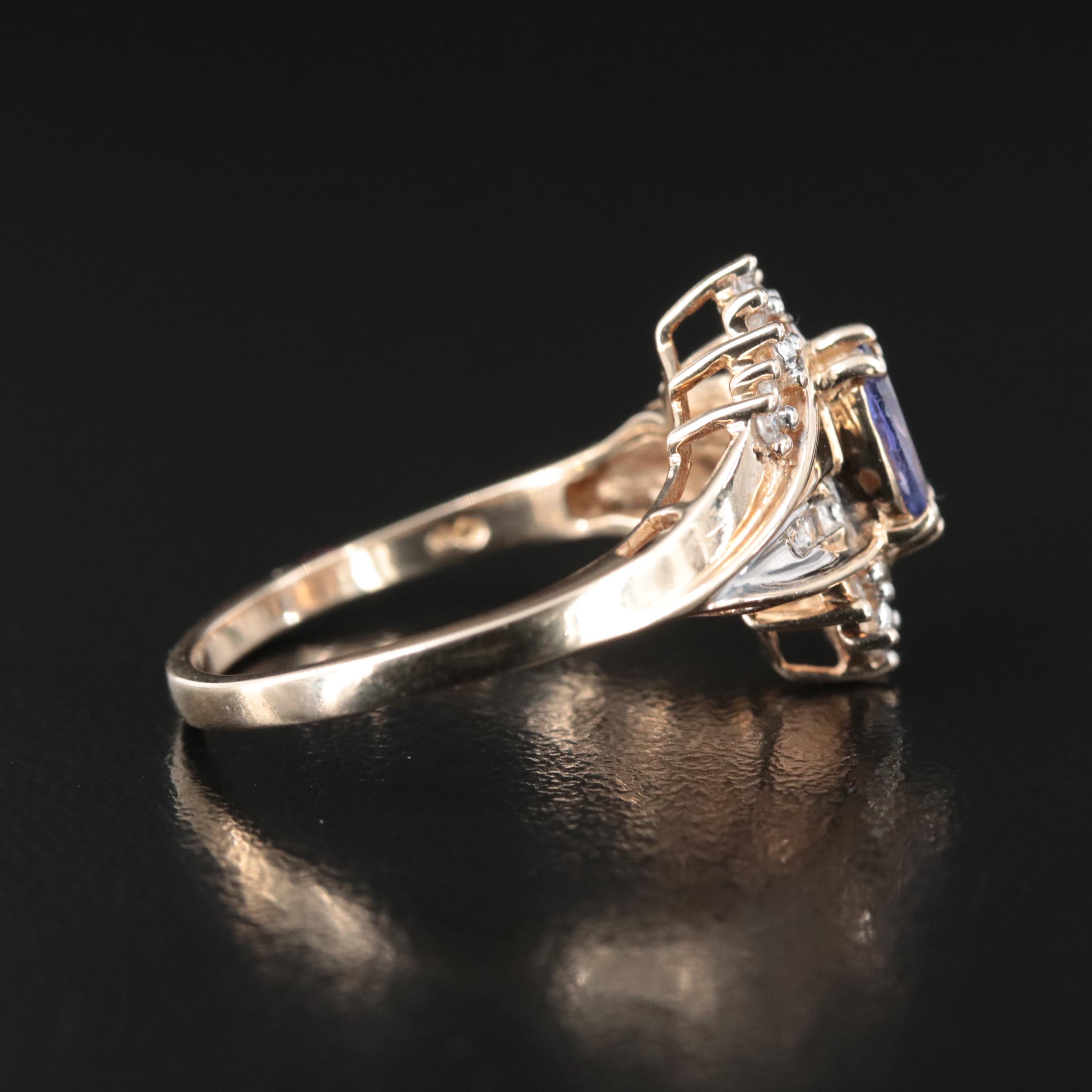 10K Tanzanite and Diamond Ring