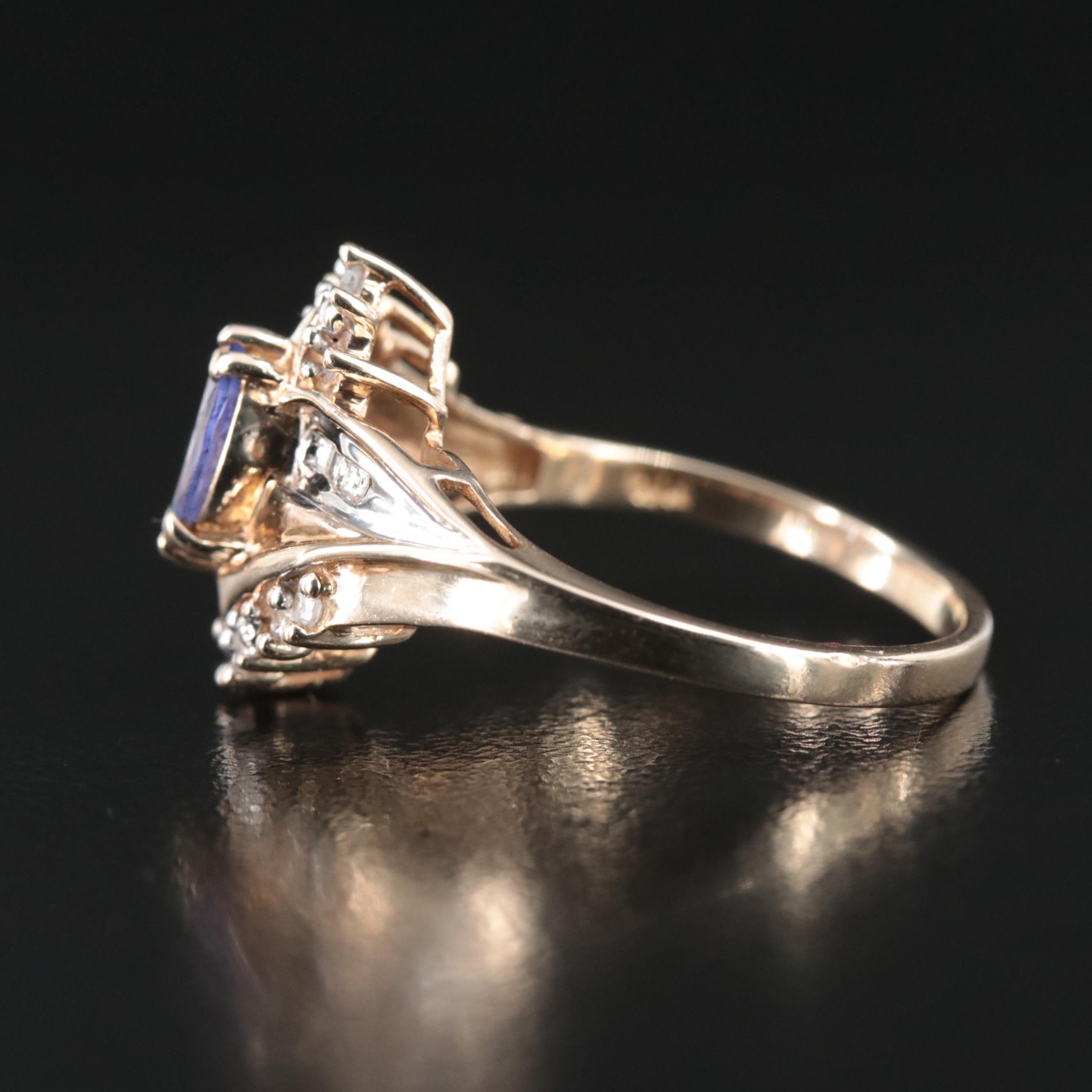 10K Tanzanite and Diamond Ring