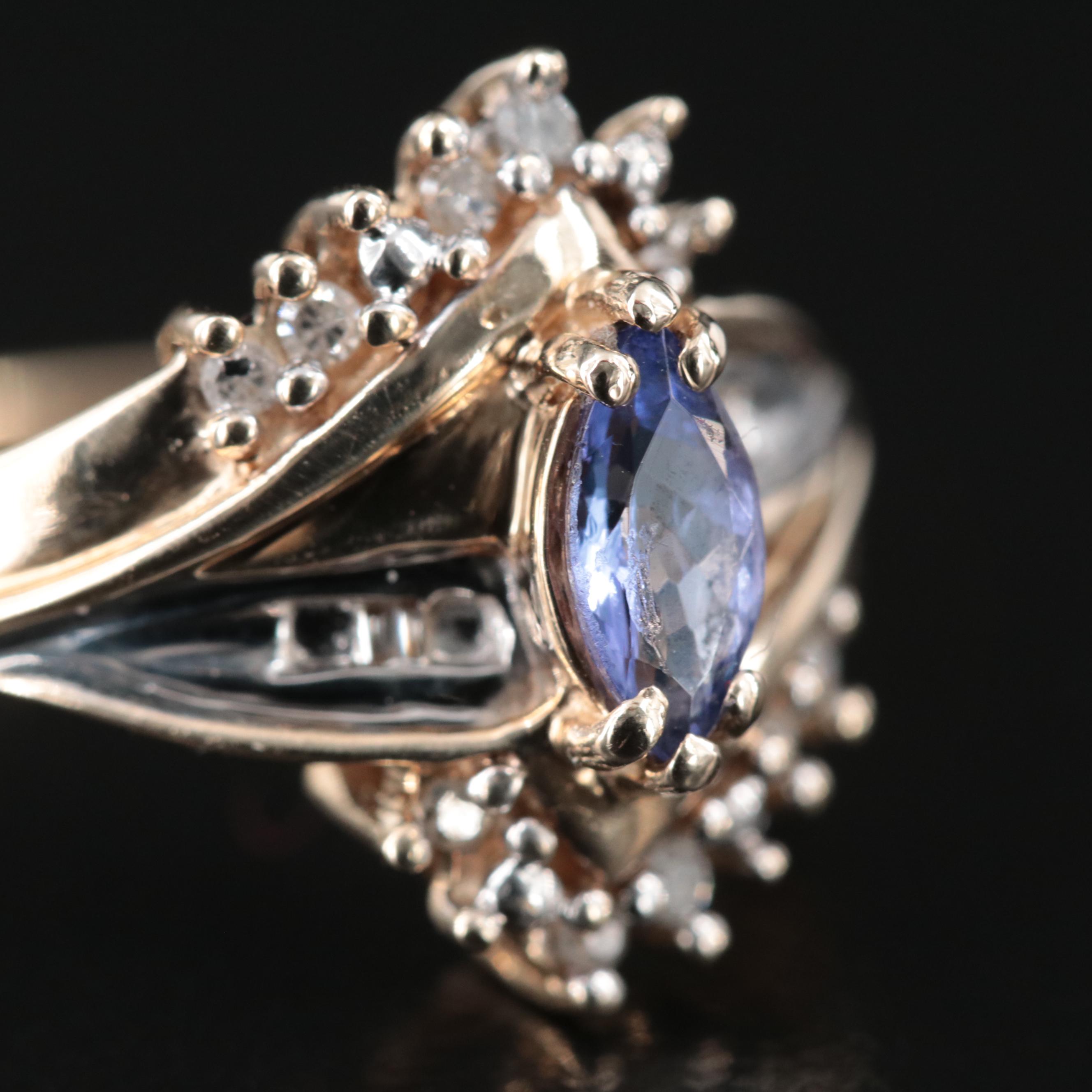 10K Tanzanite and Diamond Ring