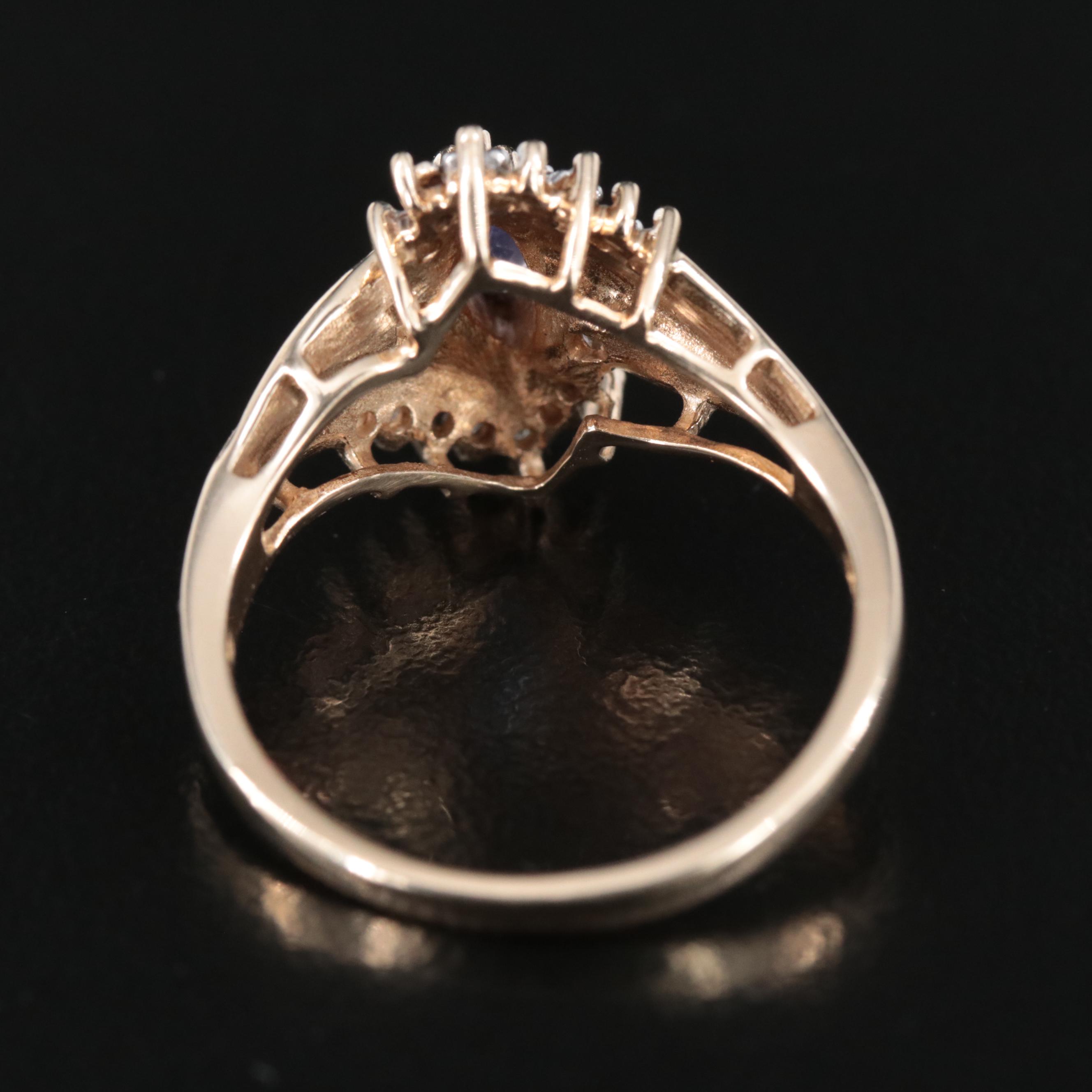 10K Tanzanite and Diamond Ring