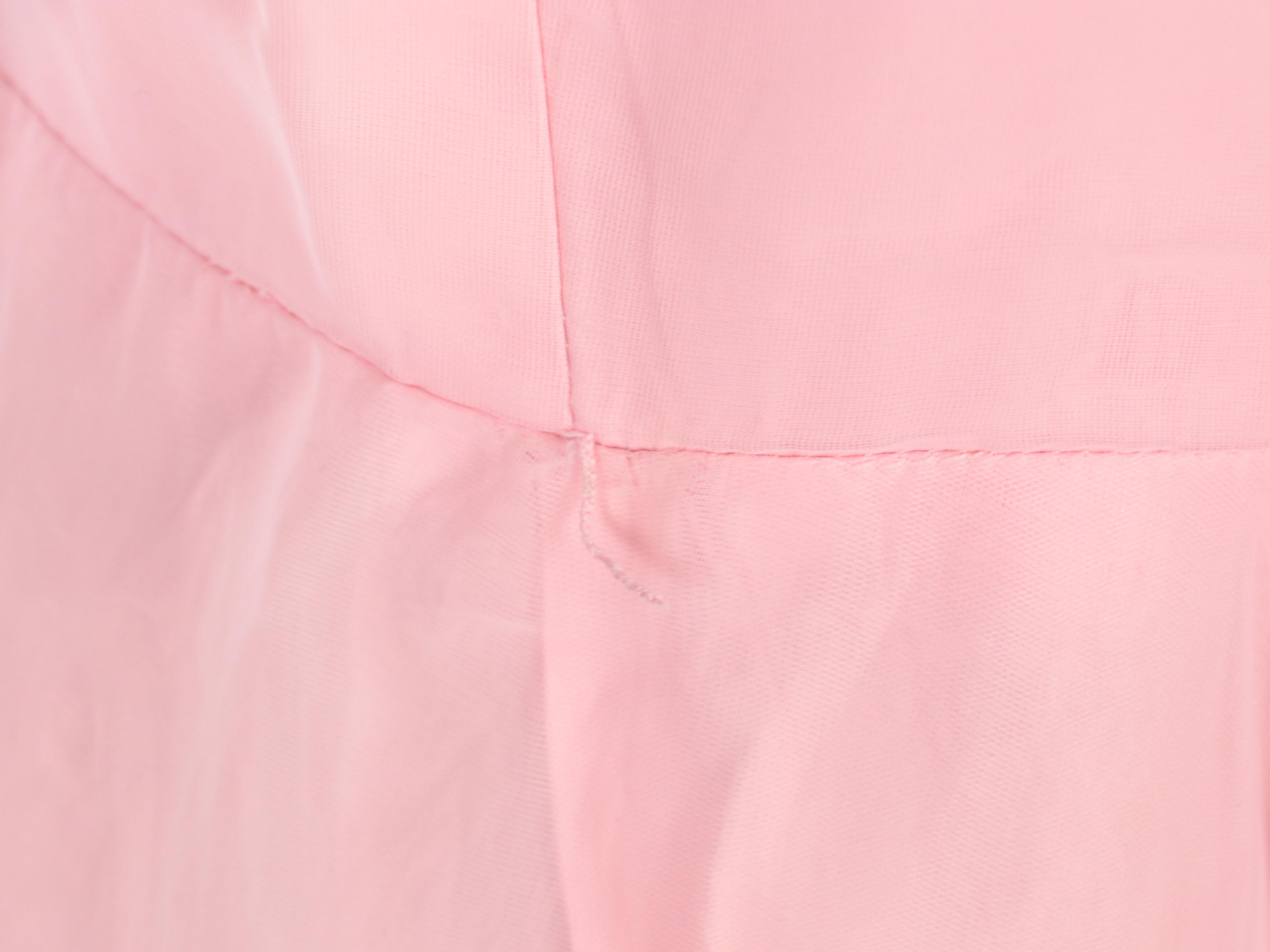 Off-the-Shoulder Pink Chiffon Ruffle Dress, Mid-20th Century
