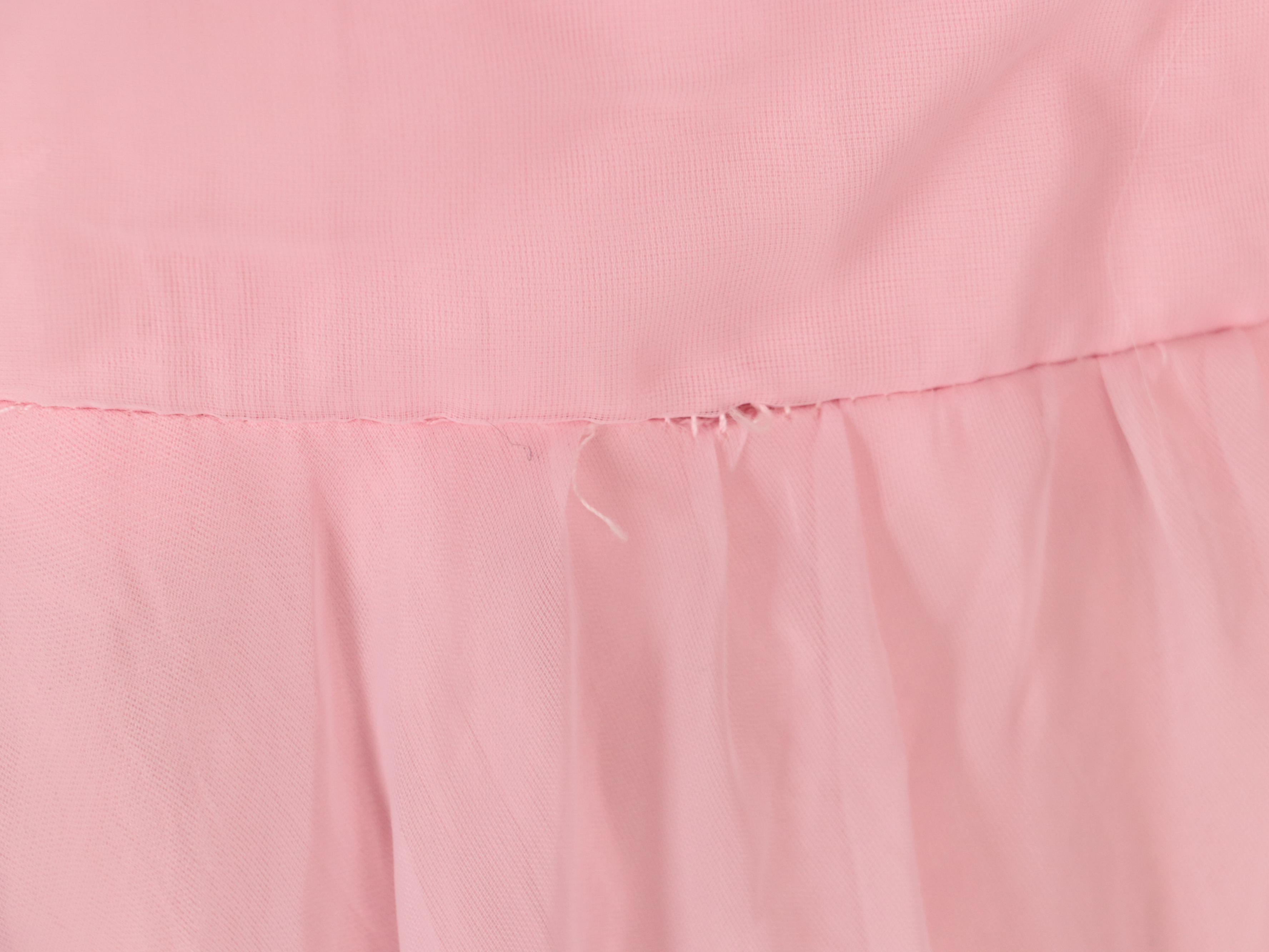 Off-the-Shoulder Pink Chiffon Ruffle Dress, Mid-20th Century