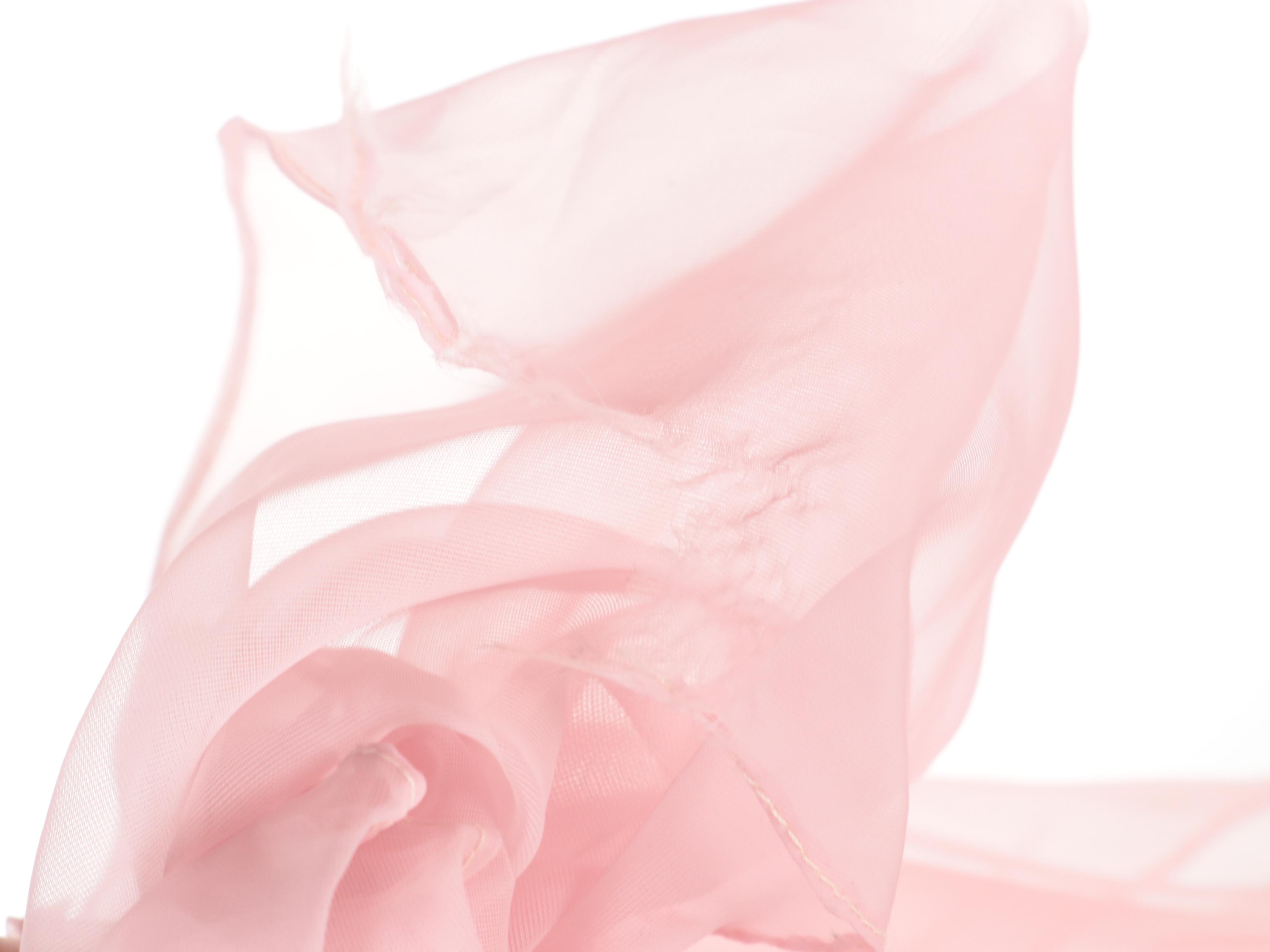 Off-the-Shoulder Pink Chiffon Ruffle Dress, Mid-20th Century