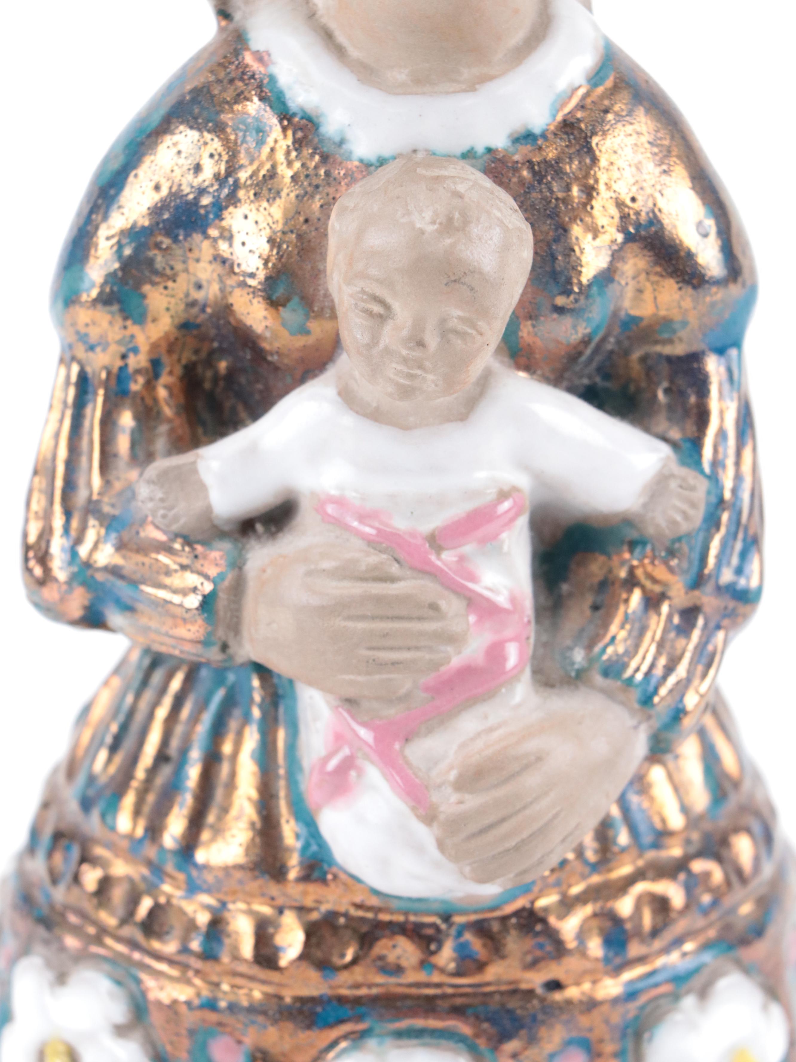 Ceramic Madonna and Child Figurine