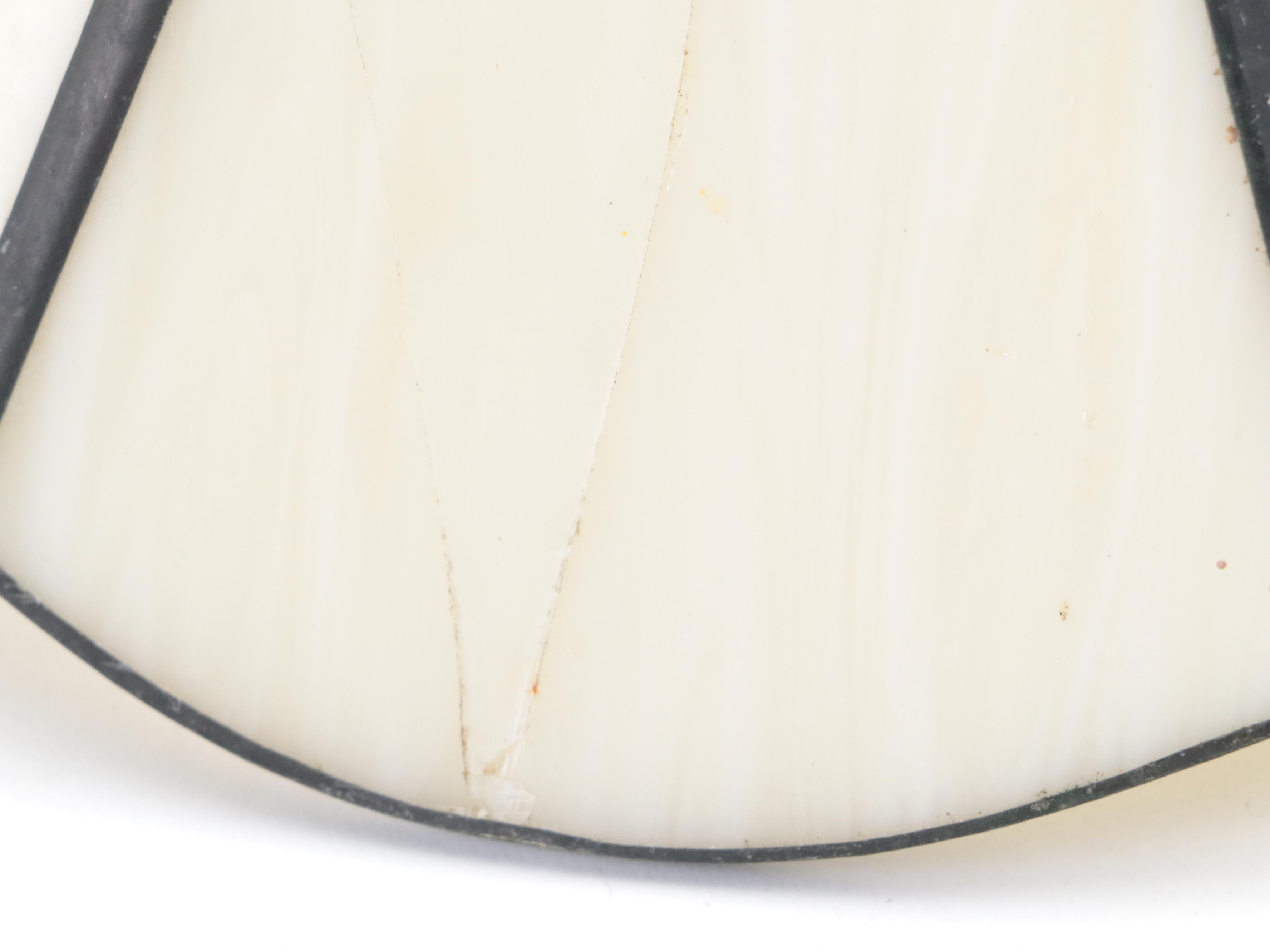 Patinated Cast Metal Oil Lamp Form Electrified Lamp with Slag Glass Shade