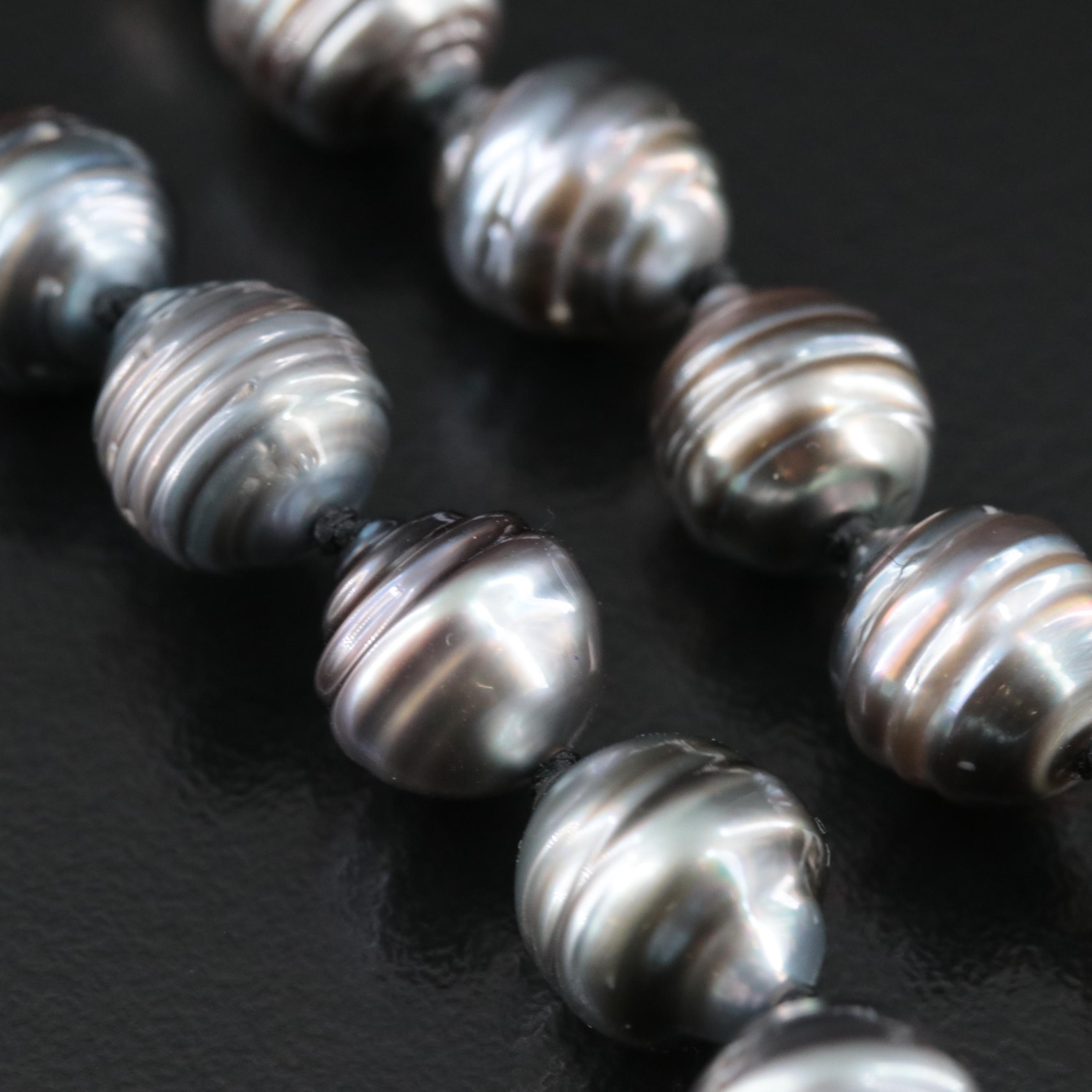 Tahitian Cultured Pearl Necklace with 14K Clasp