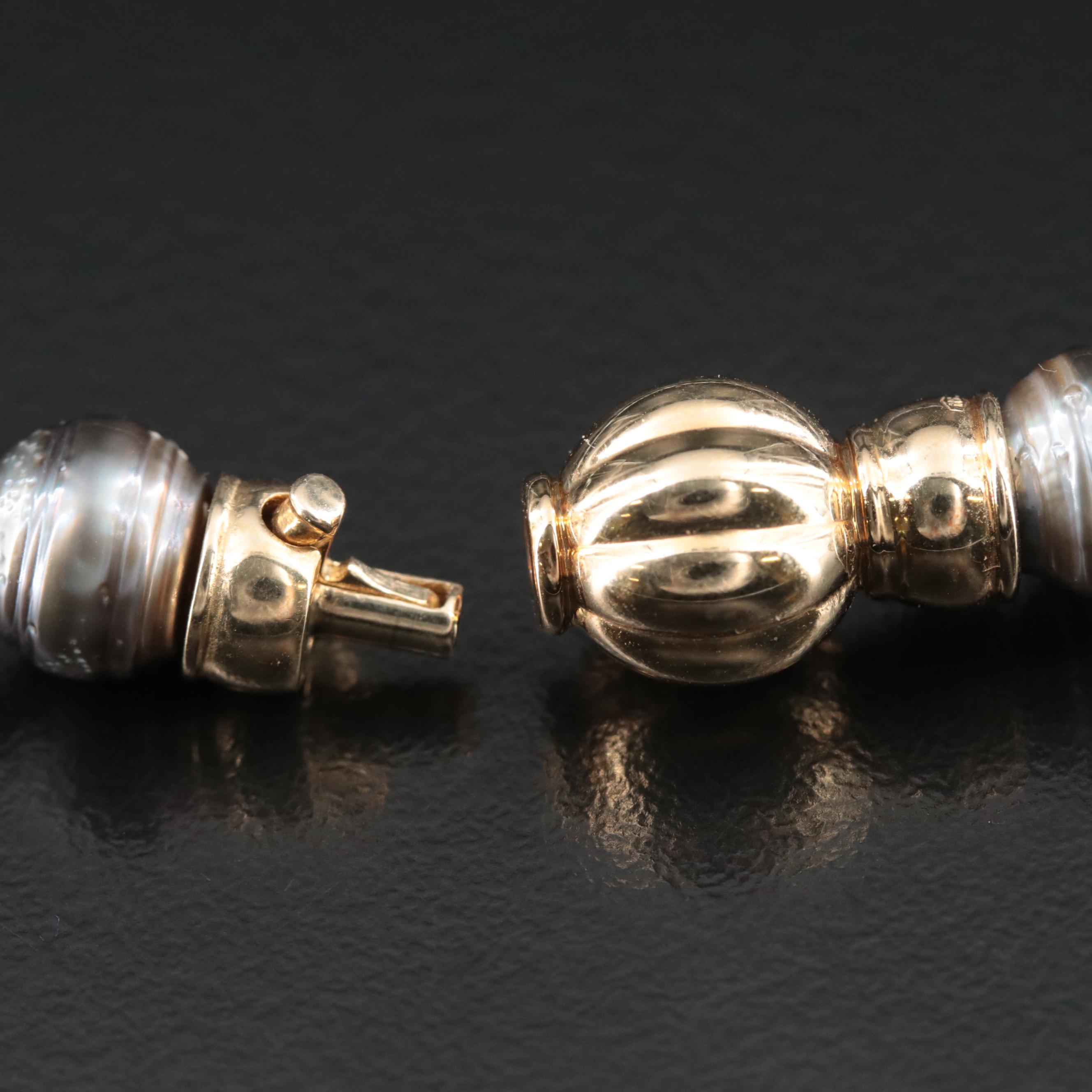 Tahitian Cultured Pearl Necklace with 14K Clasp