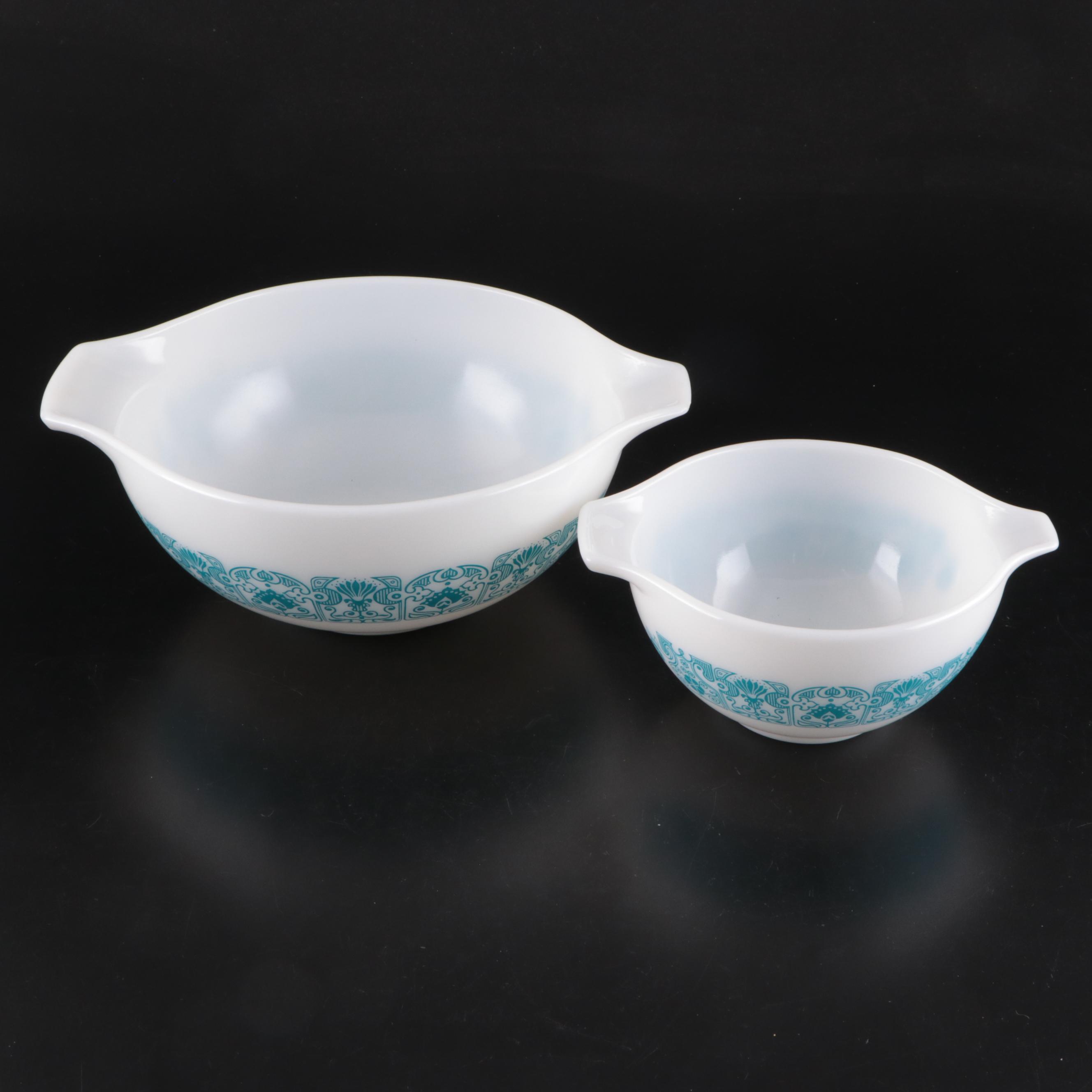 Pyrex "Horizon Blue" Glass Cinderella Bowls, 1969–1972