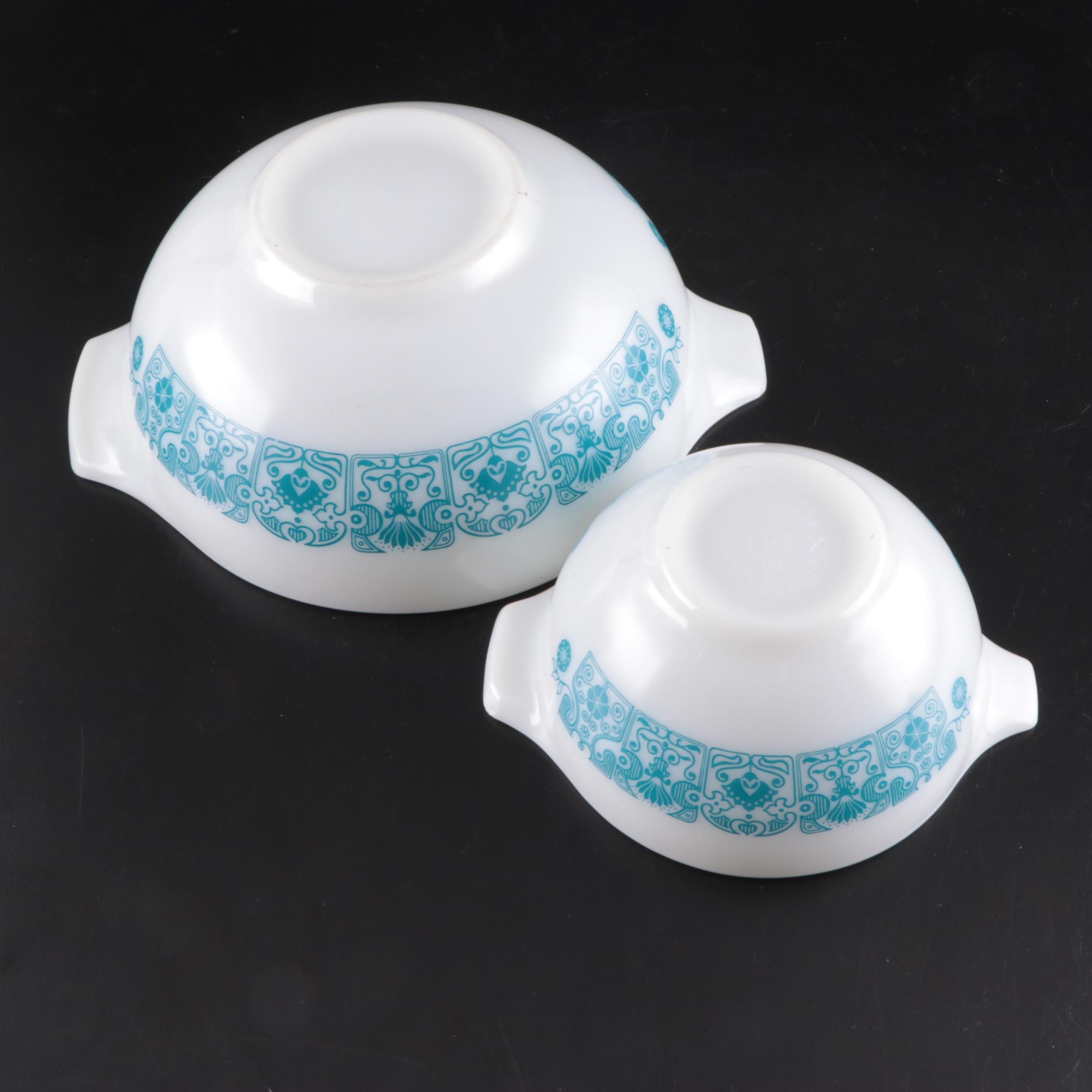 Pyrex "Horizon Blue" Glass Cinderella Bowls, 1969–1972