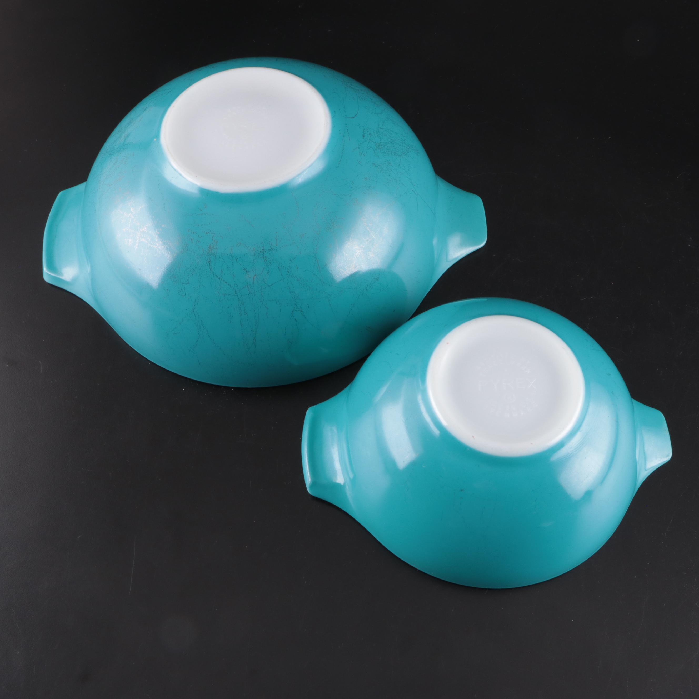 Pyrex "Horizon Blue" Glass Cinderella Bowls, 1969–1972