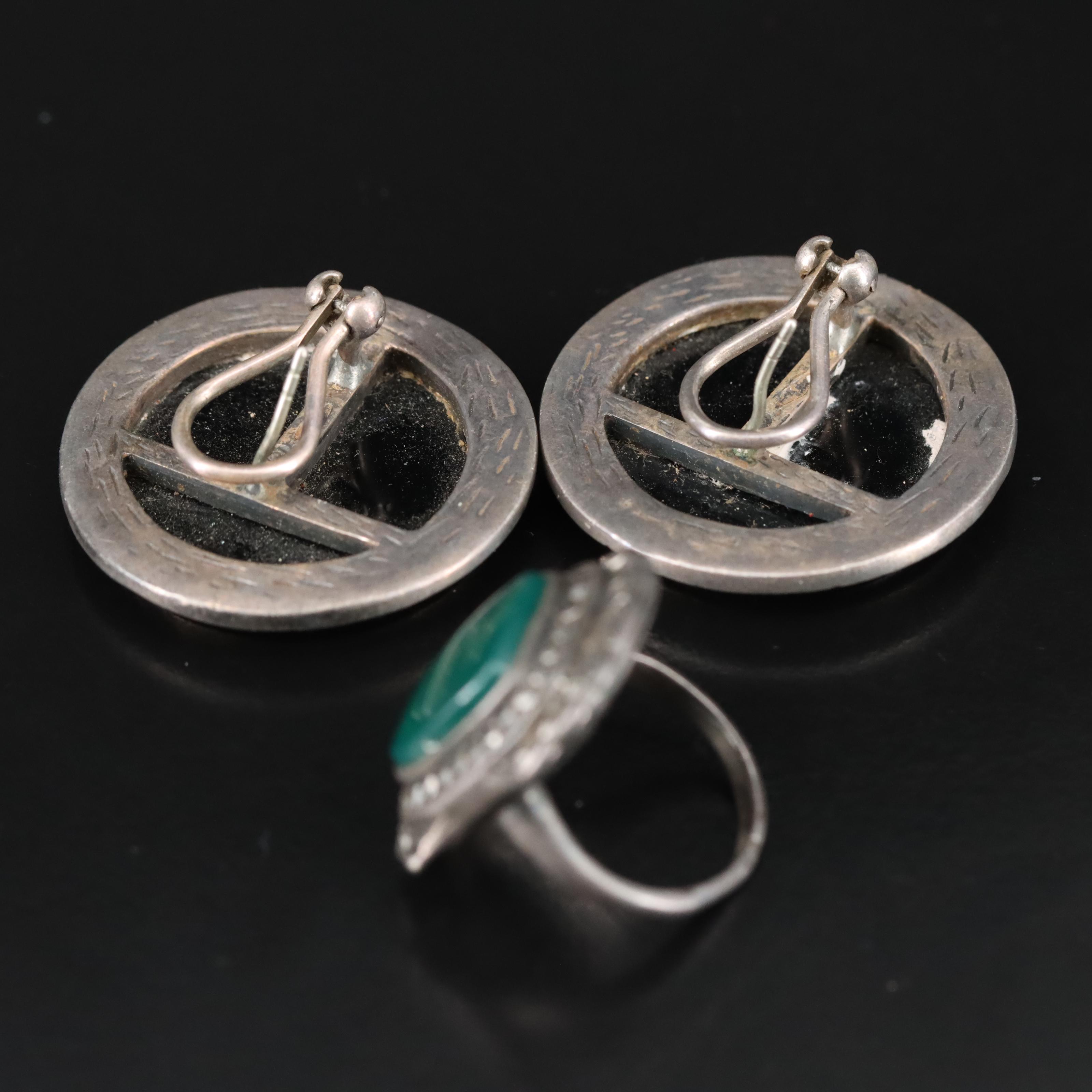 Vintage Sterling Marcasite Jewelry Including Art Deco and Carnelian