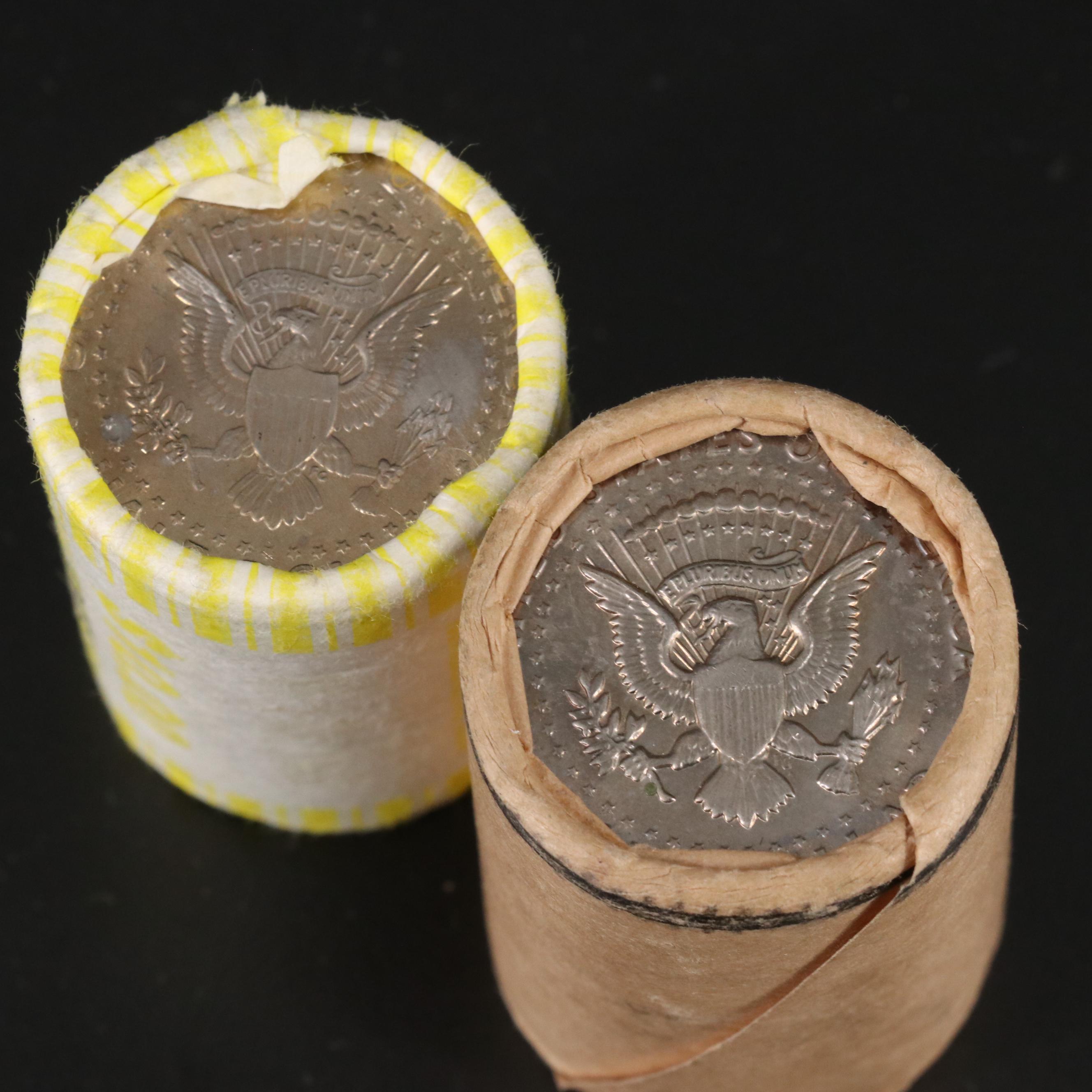 Four Uncirculated Rolls of Kennedy Half Dollars