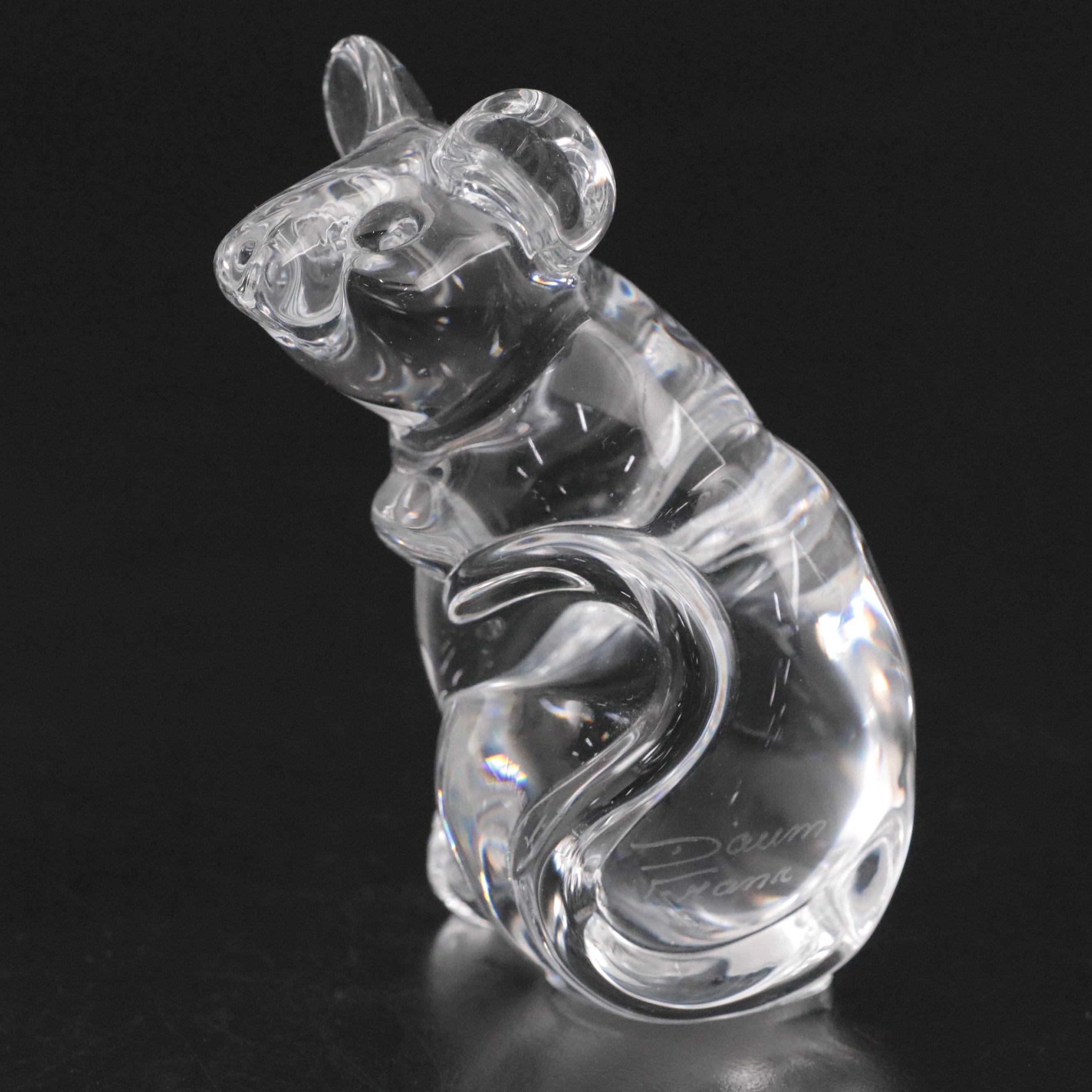 Daum French Crystal Elephant and Other Animal Figurines