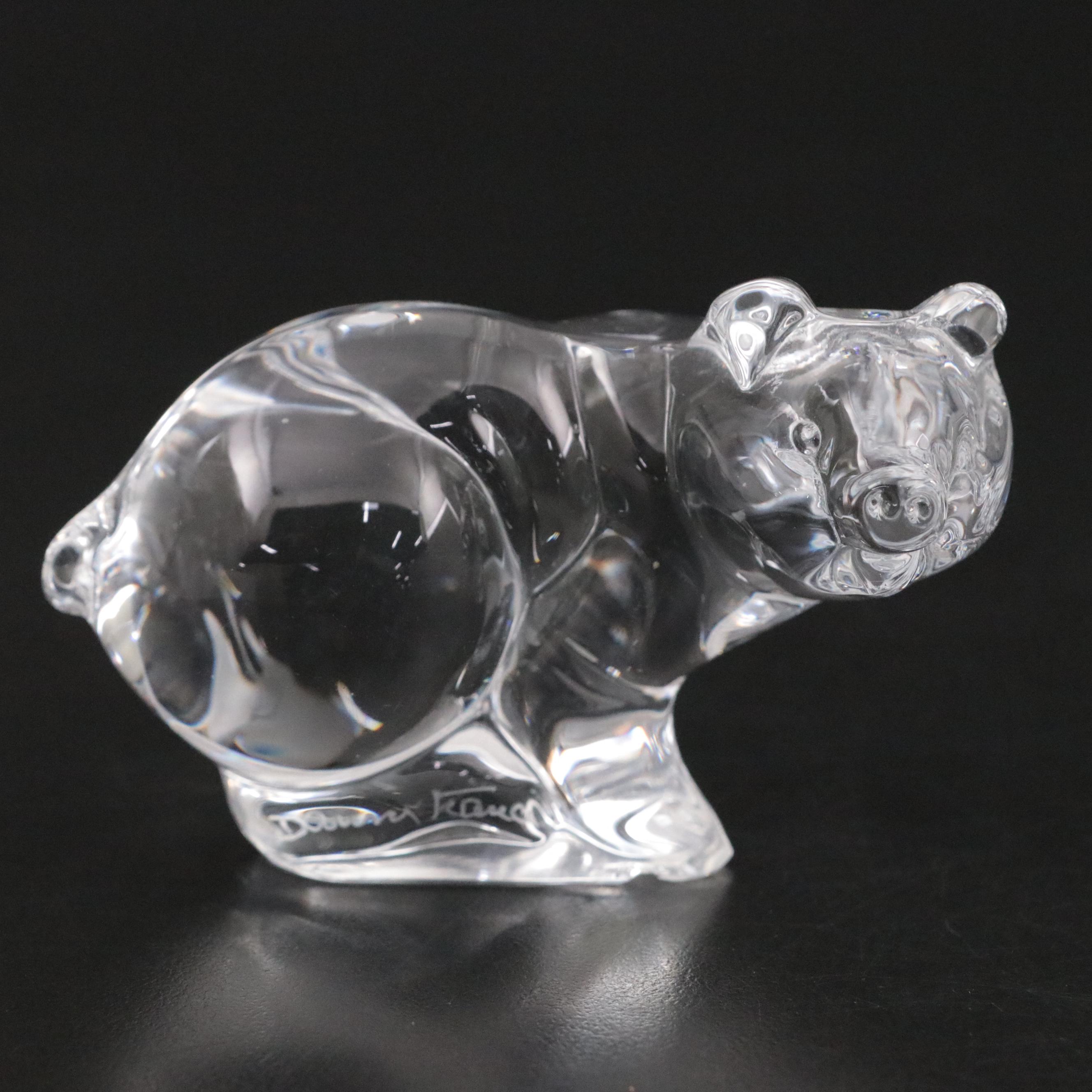 Daum French Crystal Elephant and Other Animal Figurines