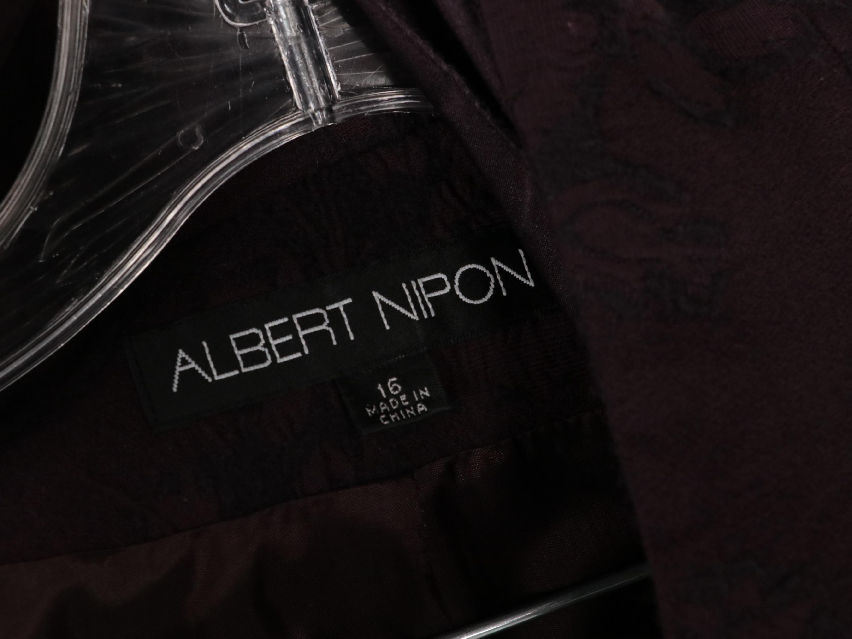 Albert Nipon Black Textured Cotton Dress Suit, Wool Blend Skirt Suits, With Tags