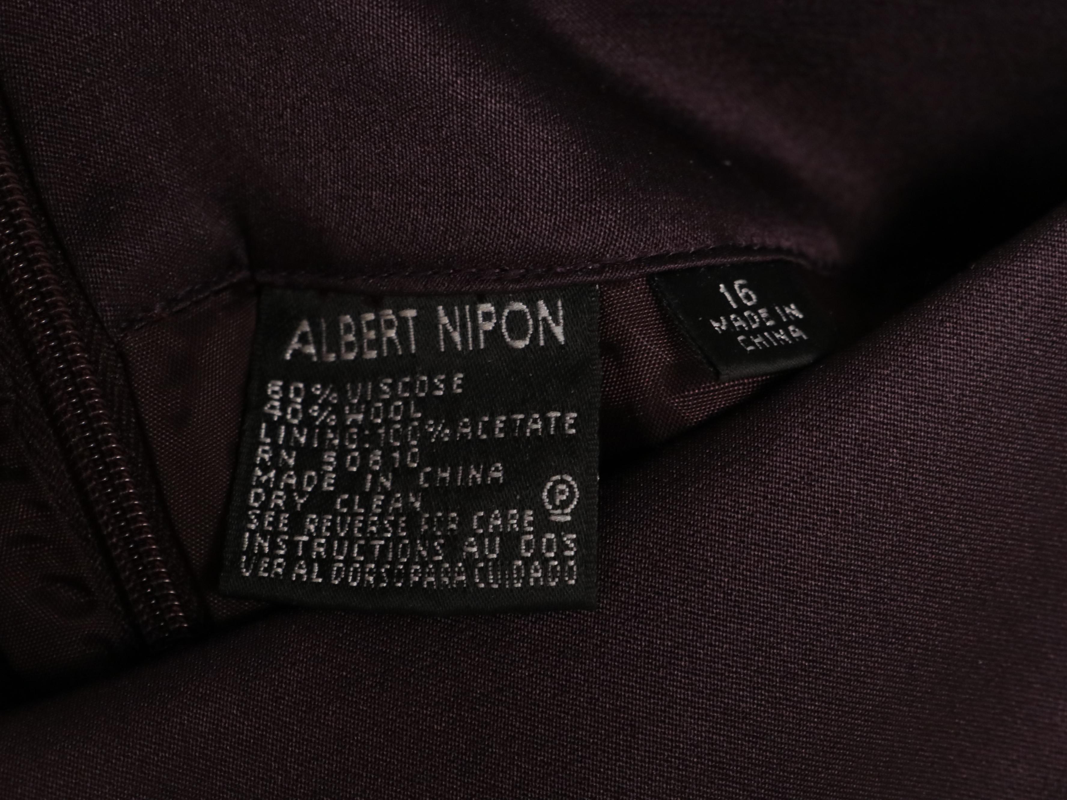 Albert Nipon Black Textured Cotton Dress Suit, Wool Blend Skirt Suits, With Tags