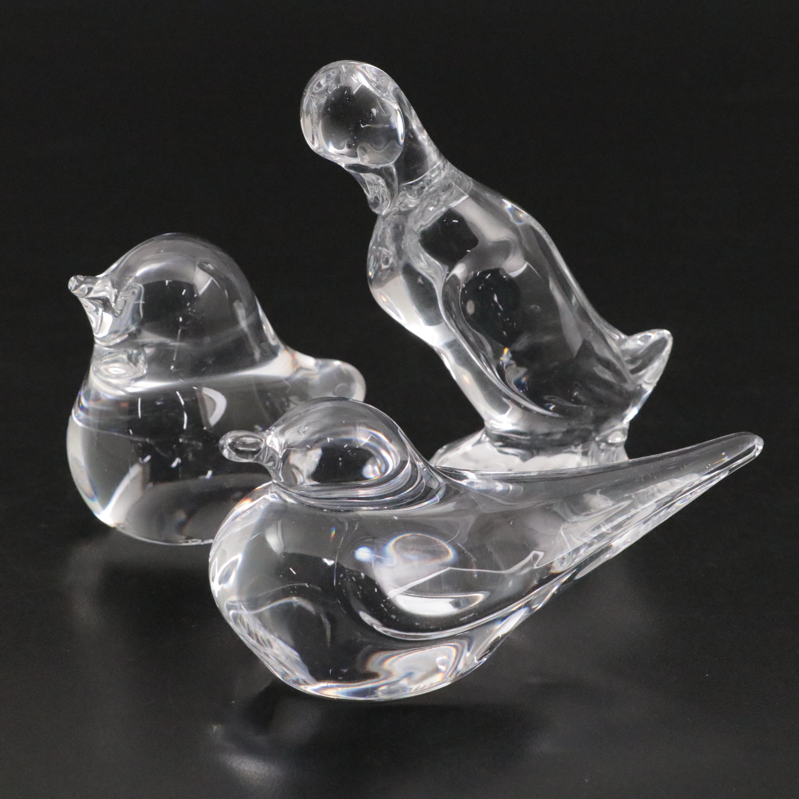 Daum French Crystal Bird Figurines